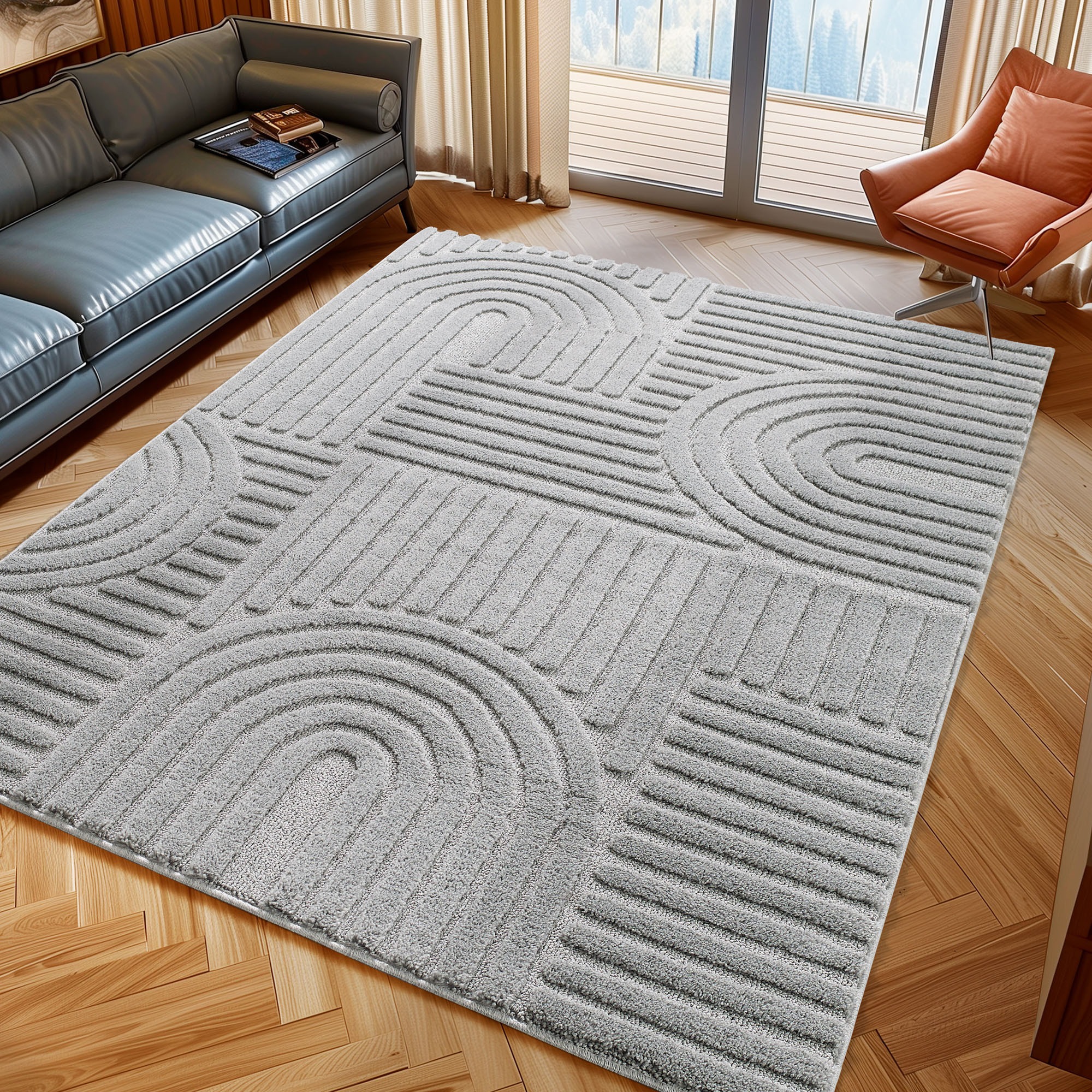 Ayyildiz Teppiche Designteppich »Art 1121 Boho Design« Rechteckig 20 Mm Höhe Auch Als Läufer Und In Rund, 3D Optik, Boho, Skandinavisch,