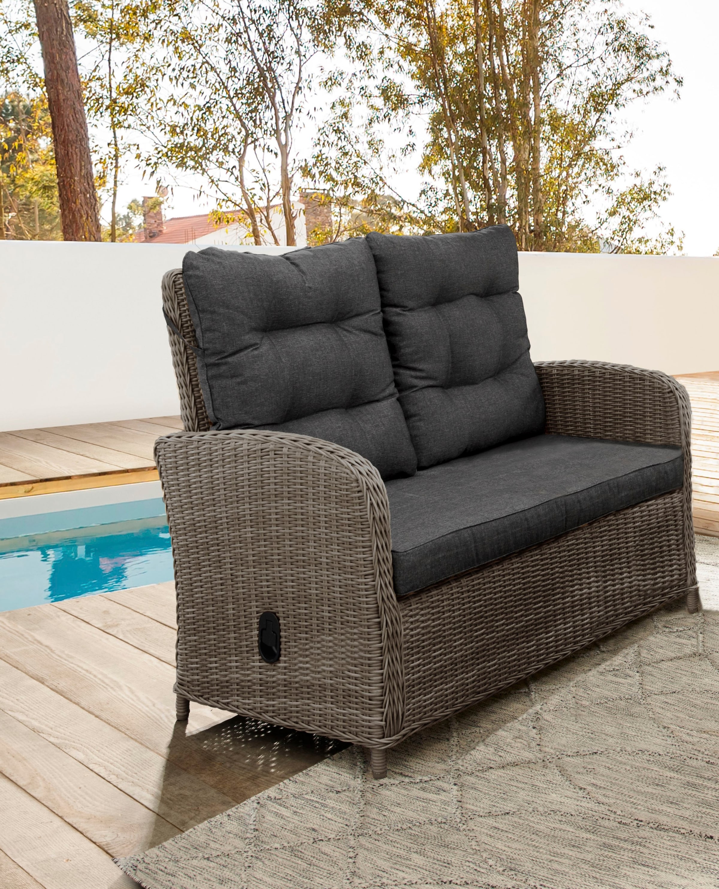 Destiny Loungesofa "MERANO II", Aluminium, Polyrattan, 2er Sofa, inkl. Aufl günstig online kaufen