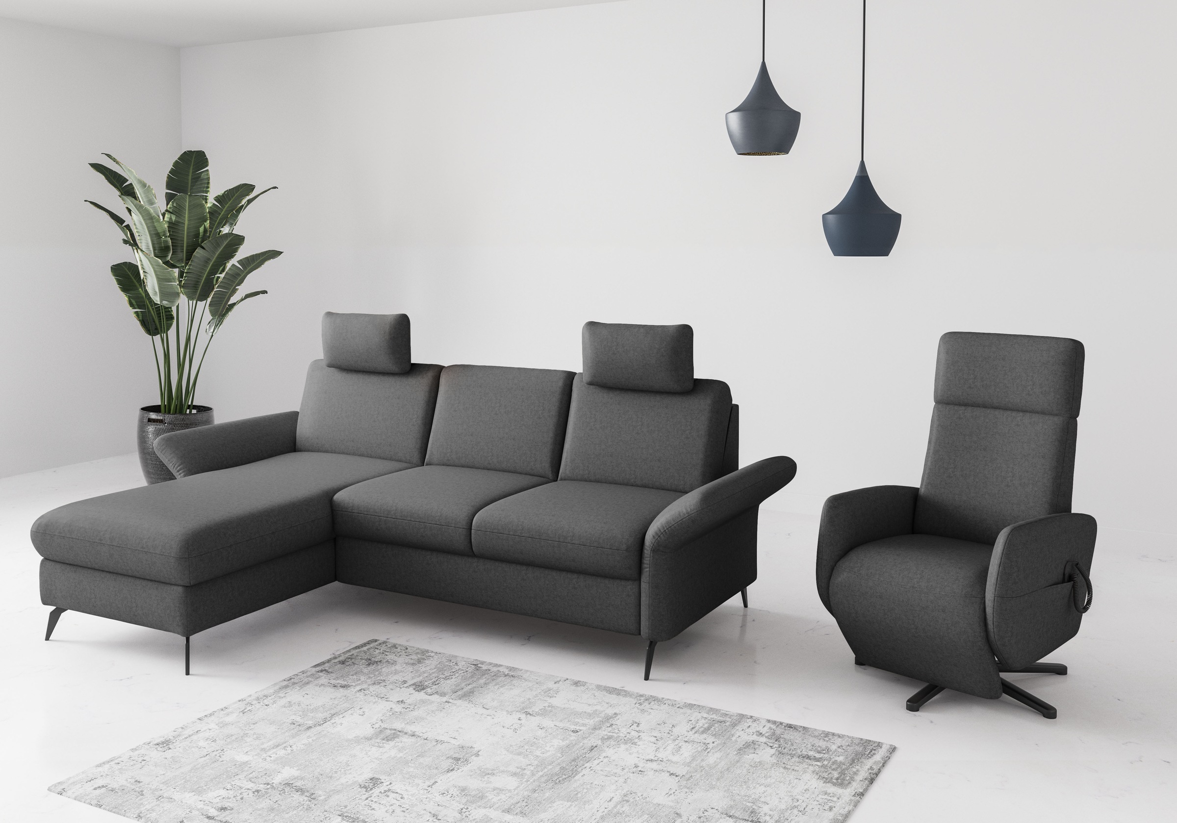 Home affaire Ecksofa »Rochelle«, wahlweise mit Bettfunktion, Bettkasten und Armteilverstellung