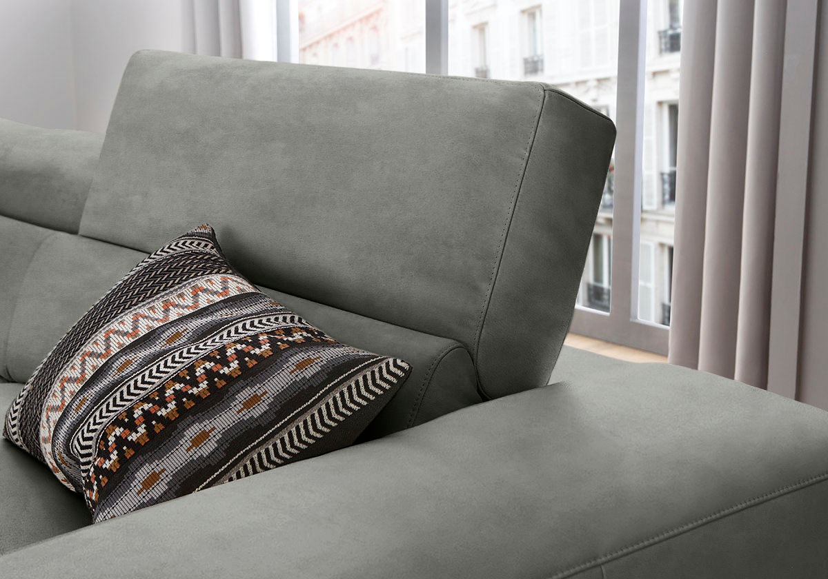 W.SCHILLIG Ecksofa »piedroo, Designsofa mit tollem Sitzkomfort, L-Form«, Kopfteilverstellung, wahlweise mit Sitztiefenverstellung, Breite 303cm