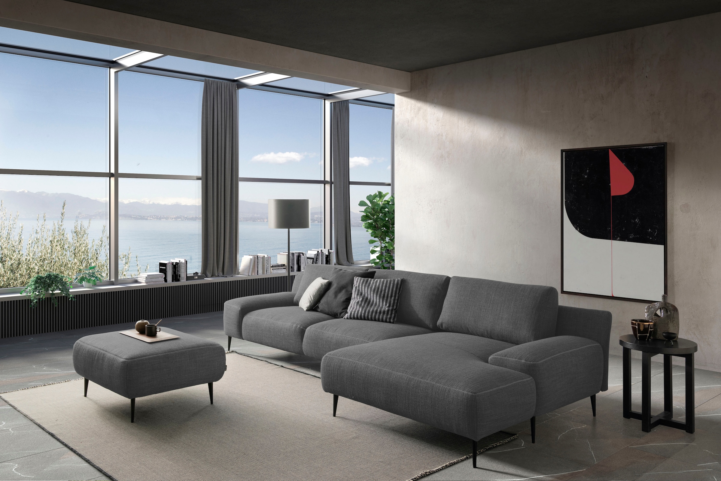 designwerk Hocker »Forma, zeitloser Desighocker mit aktuellem Fuß«, in hochwertiger Verarbeitung & tollem Sitzkomfort