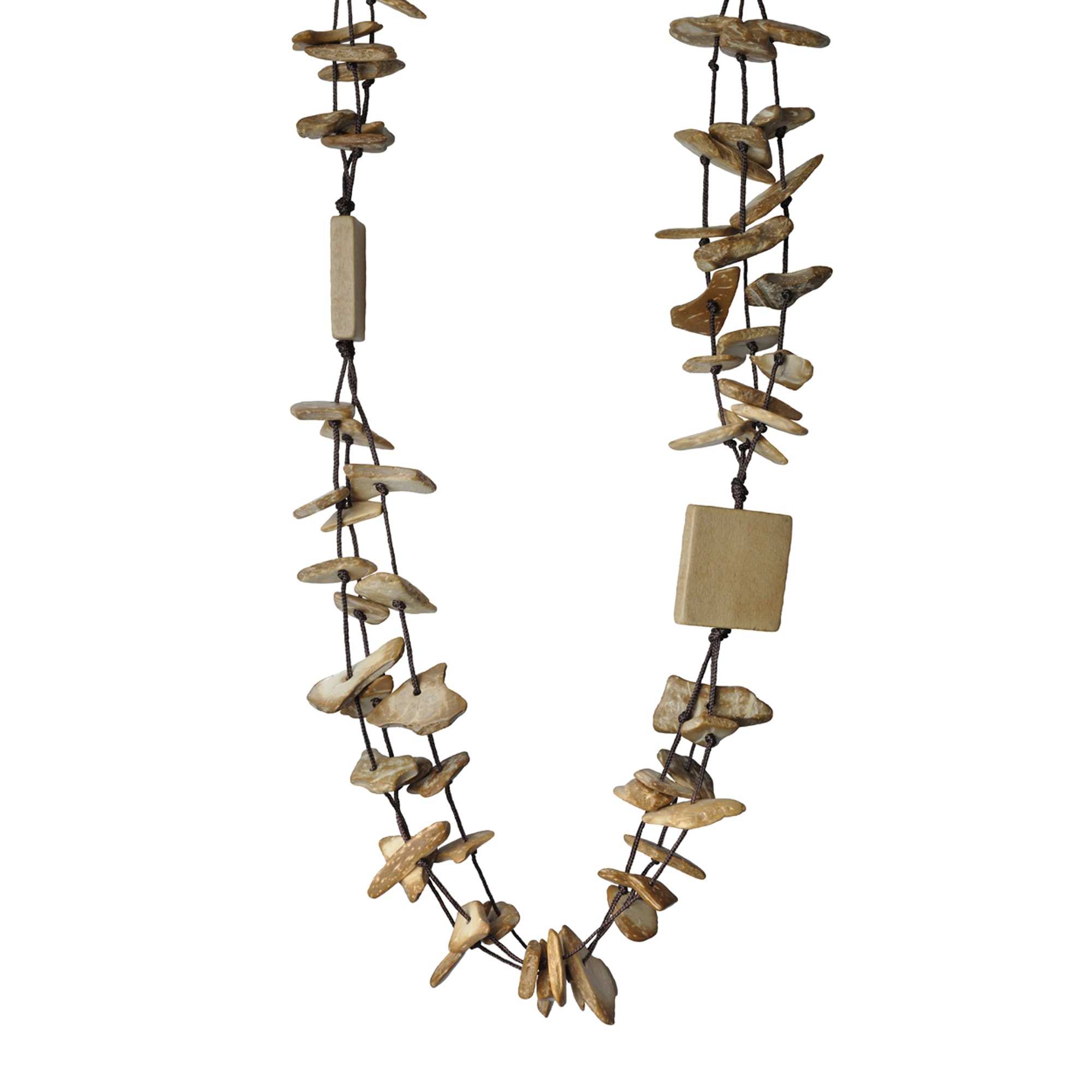 Steuer Collierkettchen »Textilkette braun mit Kokossplittern natur«