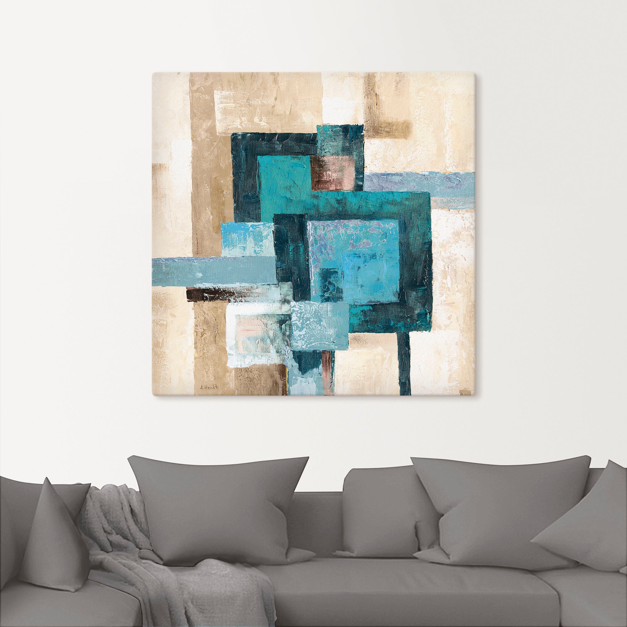 Artland Wandbild »Abstrakte Karos« Muster 1 Stk. tlg. als Leinwandbild, Pos günstig online kaufen