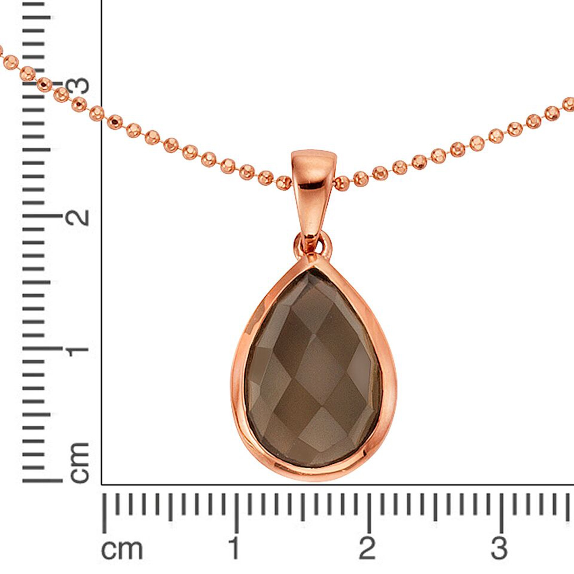 Jamelli Kette mit Anhänger »925 Silber rosé vergoldet Rauchquarz«