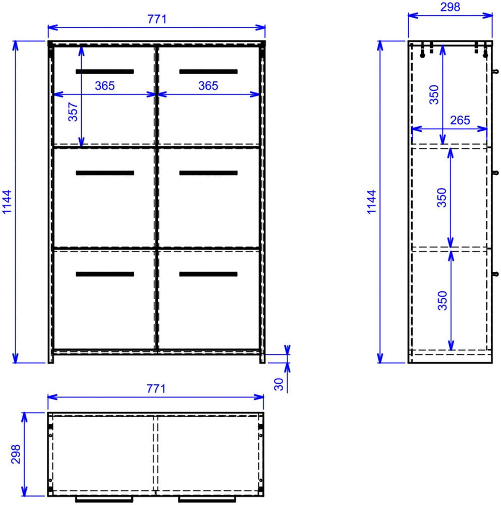 Inter Link Kommode »Kommode Egadi« 1 Stk. tlg. BxTxH: ca. 77 x 30 x 115 cm