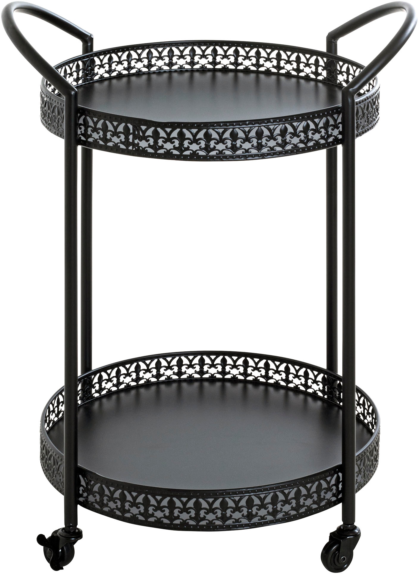 HAKU Servierwagen »Dinett, Kaffeetisch, Küchenwagen, Serviertisch, Teewagen, Trolley« 1 Stk. tlg. rund - aus Metall Schwarz - Ø/H /71 cm