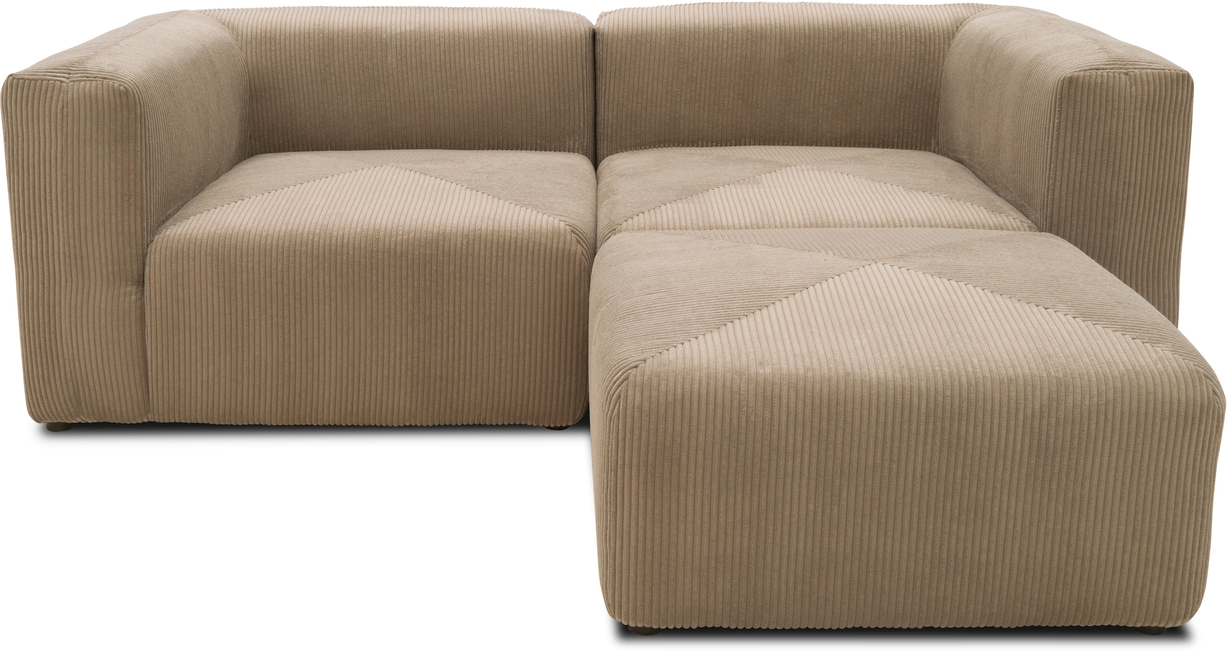 Home affaire Ecksofa »Gerrid L-Form« Cord, Modulsofa, bestehend aus 2 Eckelementen + 1 Hocker