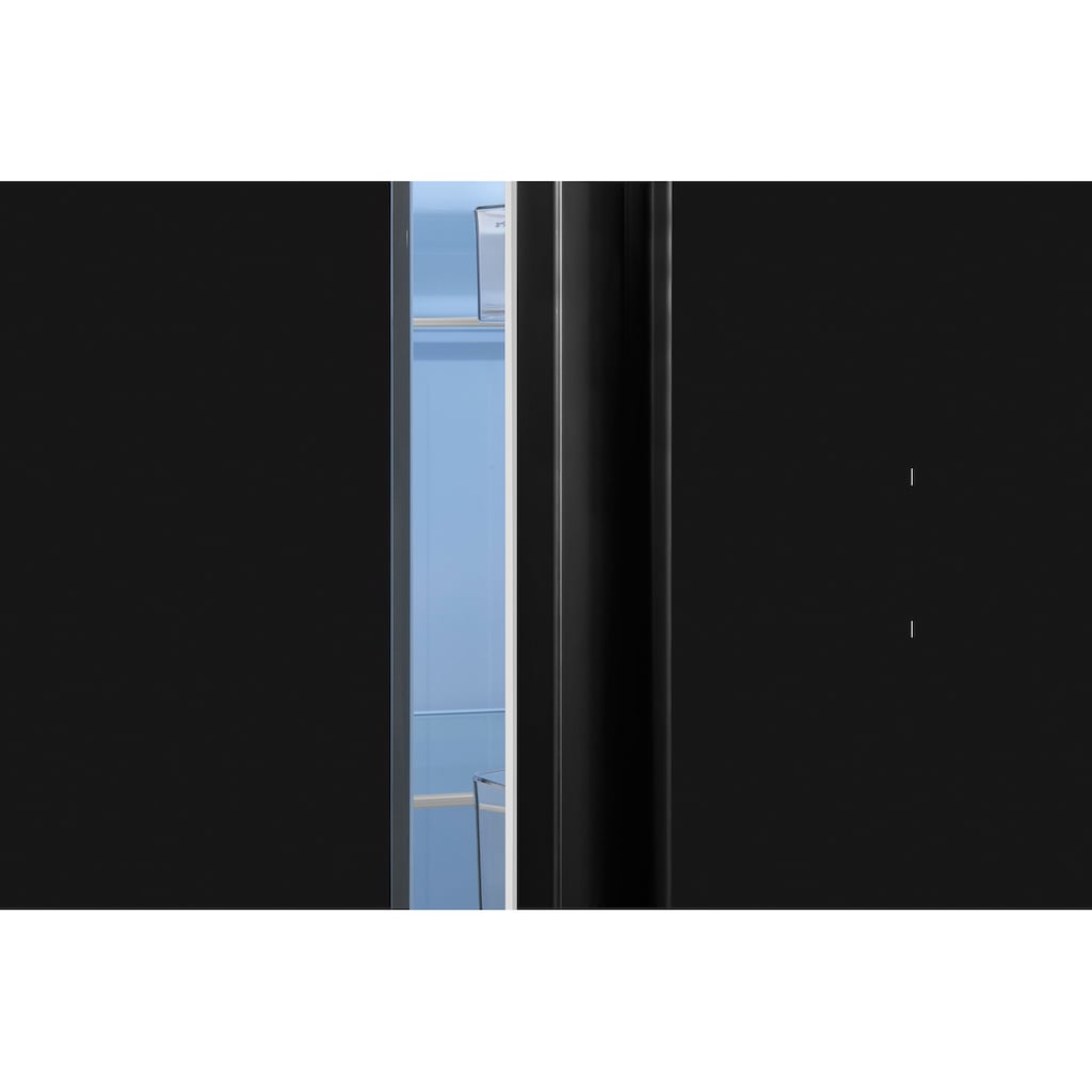 exquisit Side-by-Side, SBS46-010F schwarz, 178,0 cm hoch, 83,2 cm breit