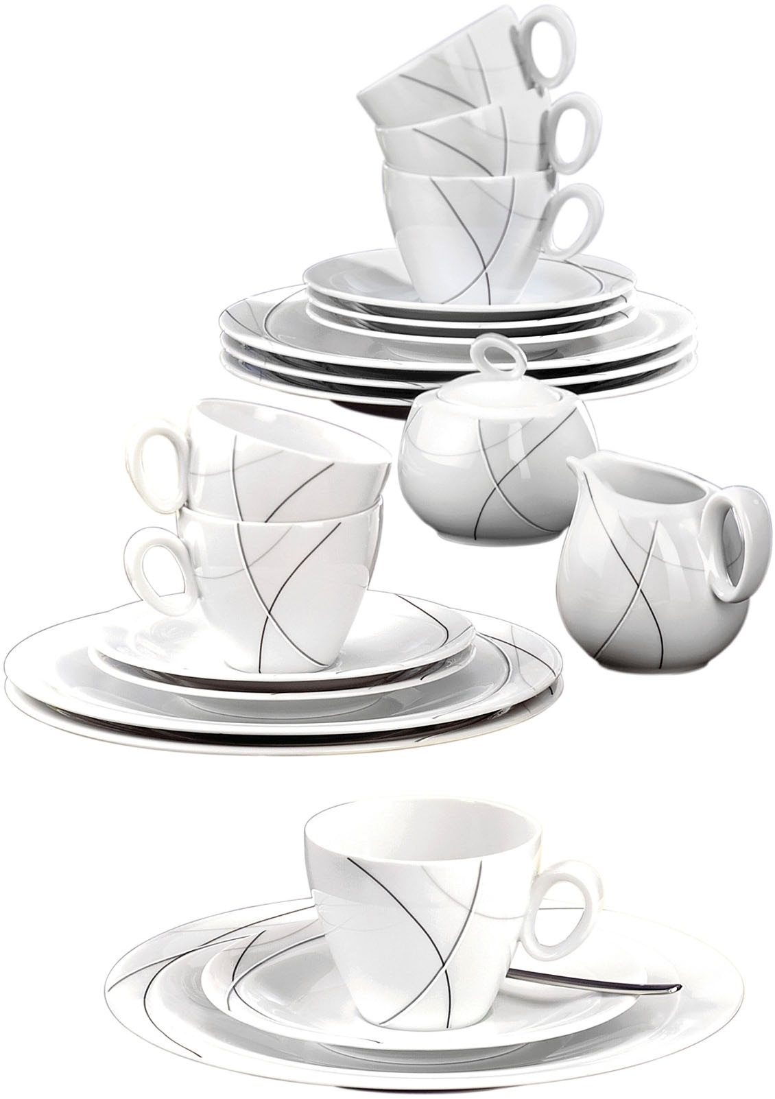 Seltmann Weiden Kaffeeservice »Geschirr-Set, Service Trio Highline«, (Set, günstig online kaufen