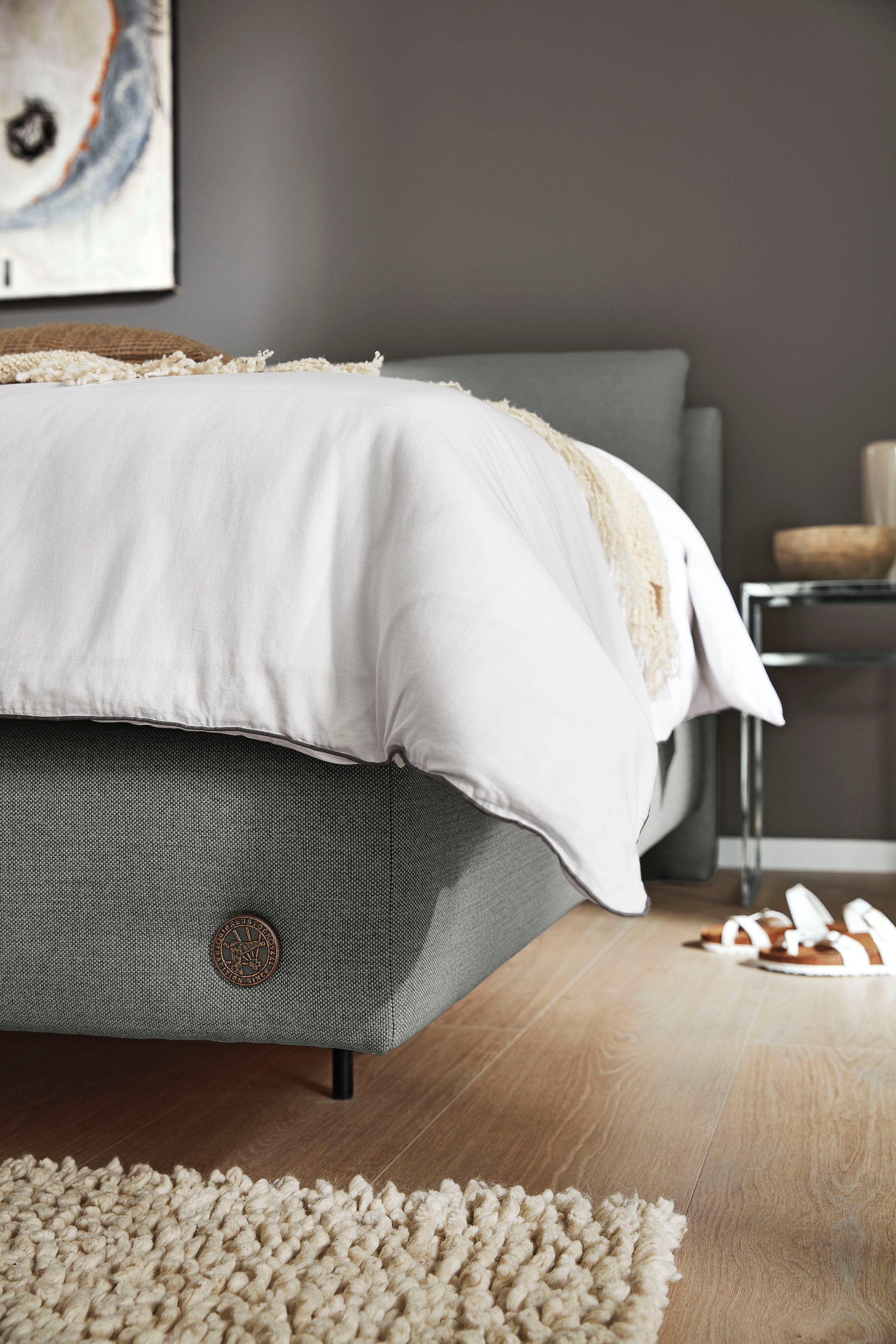 Birkenstock Boxspringbett »Linz«, mit Kopfteil in Kissenoptik
