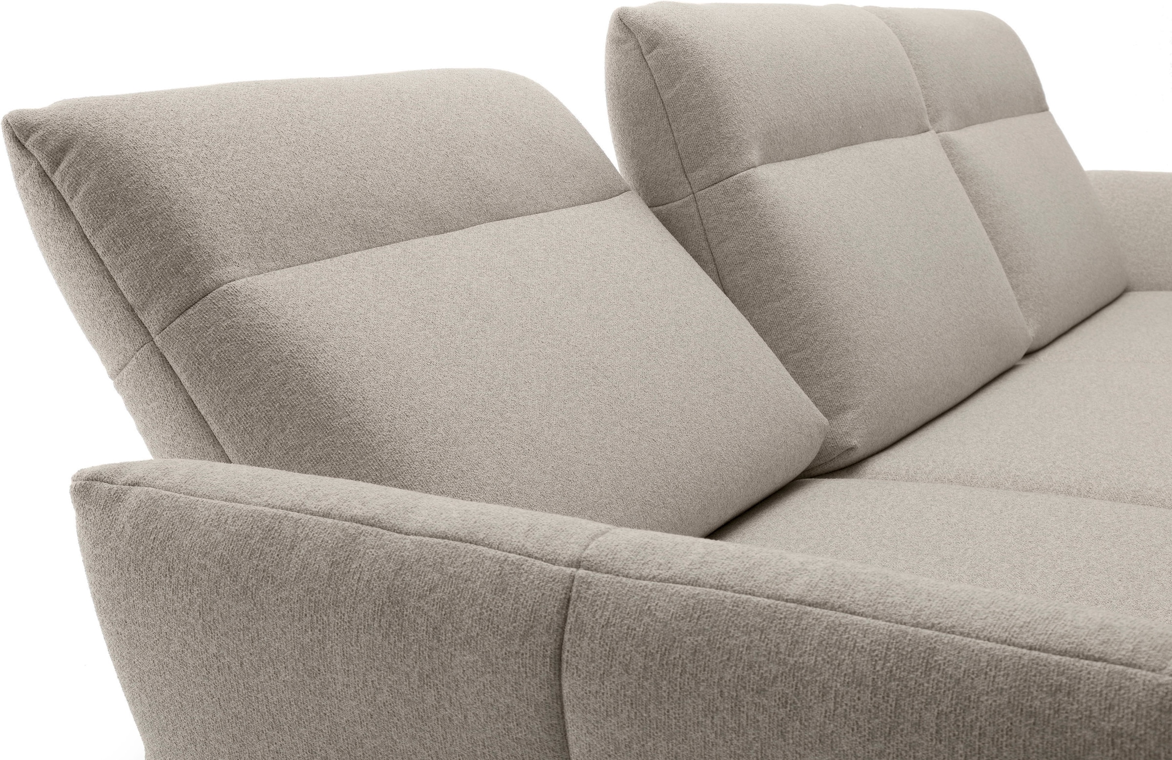 Creation BY ROLF BENZ Ecksofa »CR.460«, Sockel in Eiche, Winkelfüße in Umbragrau, Breite 338 cm