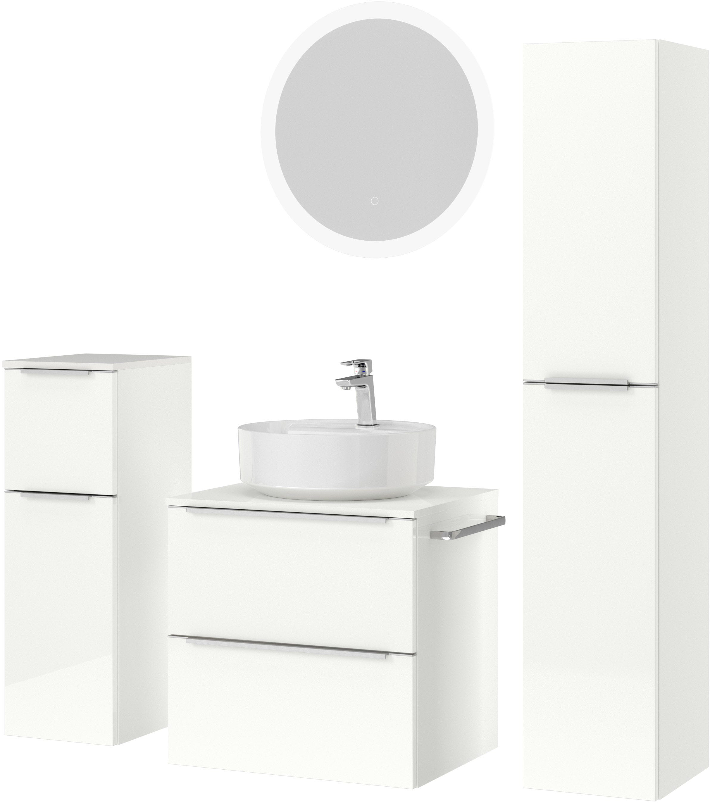 nobilia® Badmöbel-Set »Alvene«, (4 St., vormontiert, mit Soft-Close), Hochg günstig online kaufen