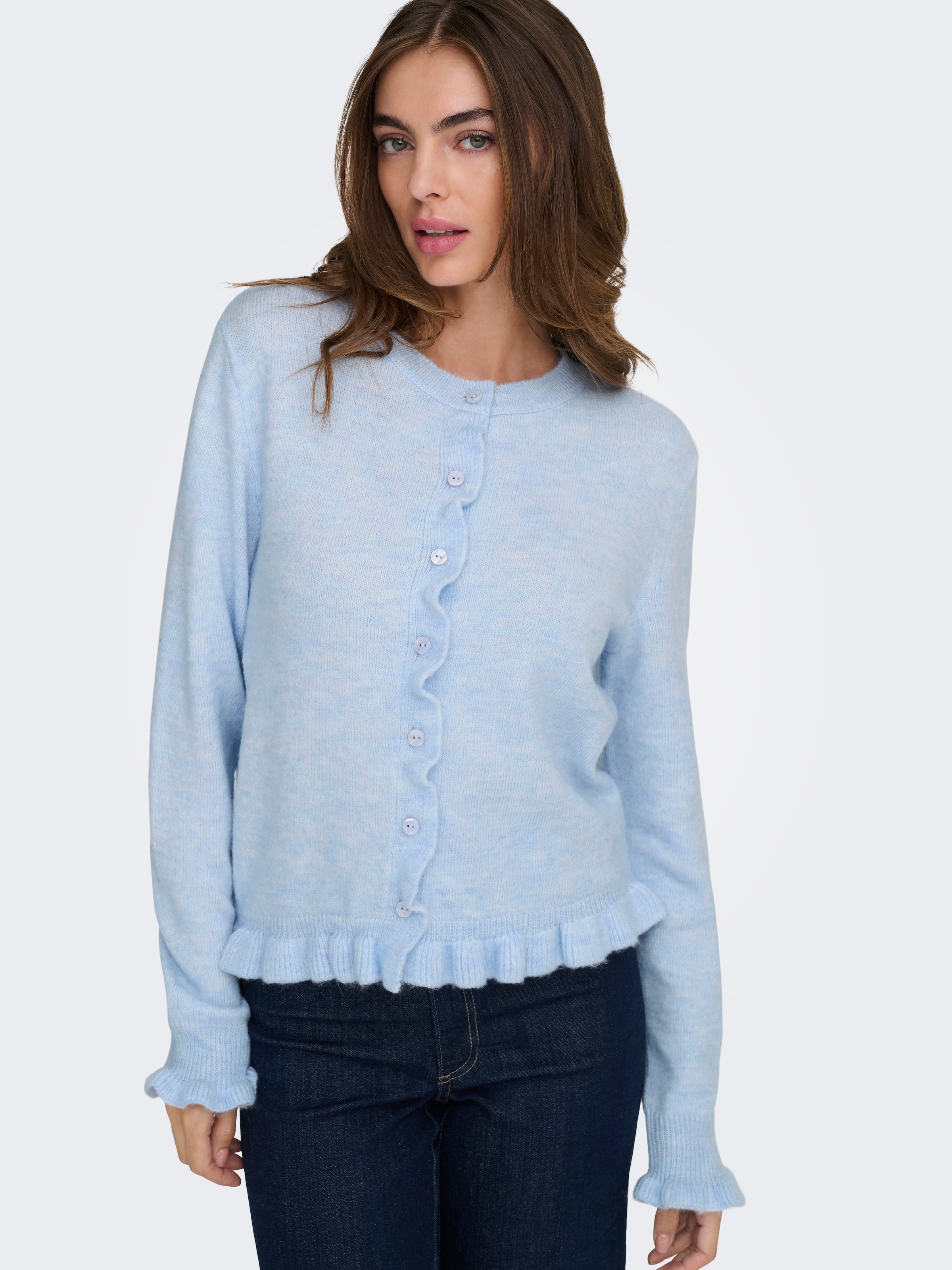 JDY Strickjacke »JDYLETTY L/S ON FRILL CARDIGAN KNT NOOS«