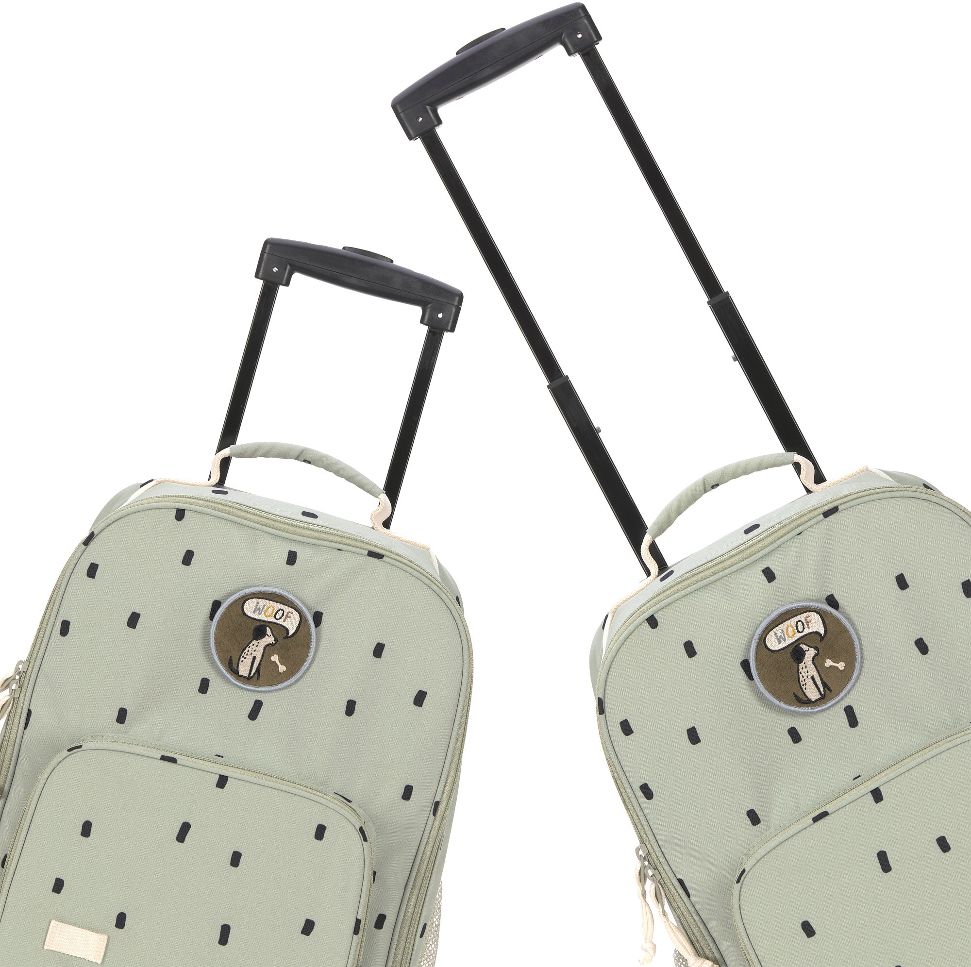 LÄSSIG Kinderkoffer »Happy Prints, Trolley, Light Olive«, 2 Rollen