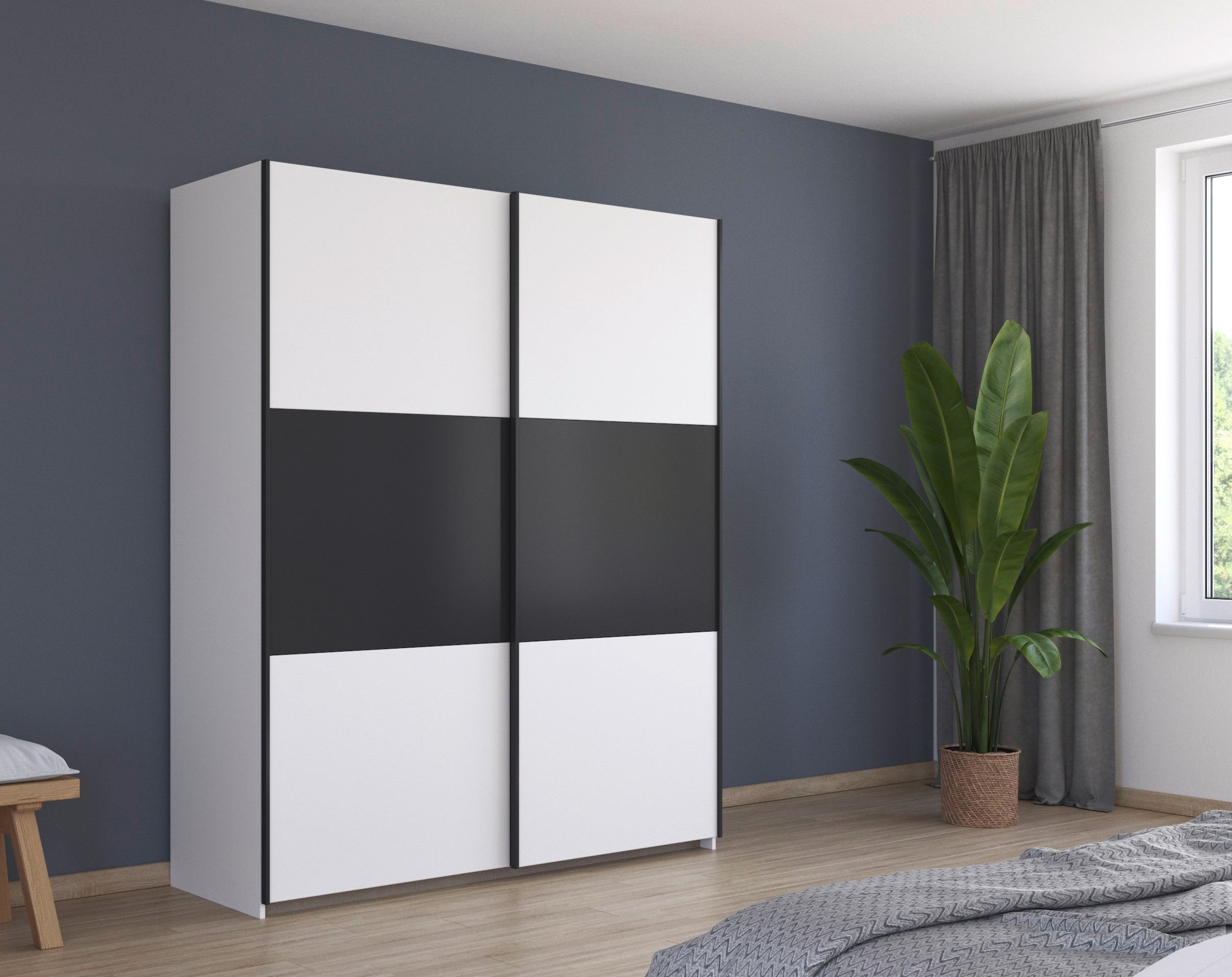 rauch Schwebetürenschrank »Kleiderschrank Schrank Garderobe Garderobenschrank Wäscheschrank NEO«, (in 3 verschiedenen Ausstattungen BASIC/CLASSIC/PREMIUM), mit großzügigem Stauraum und vielfältigen Farbkombinationen
