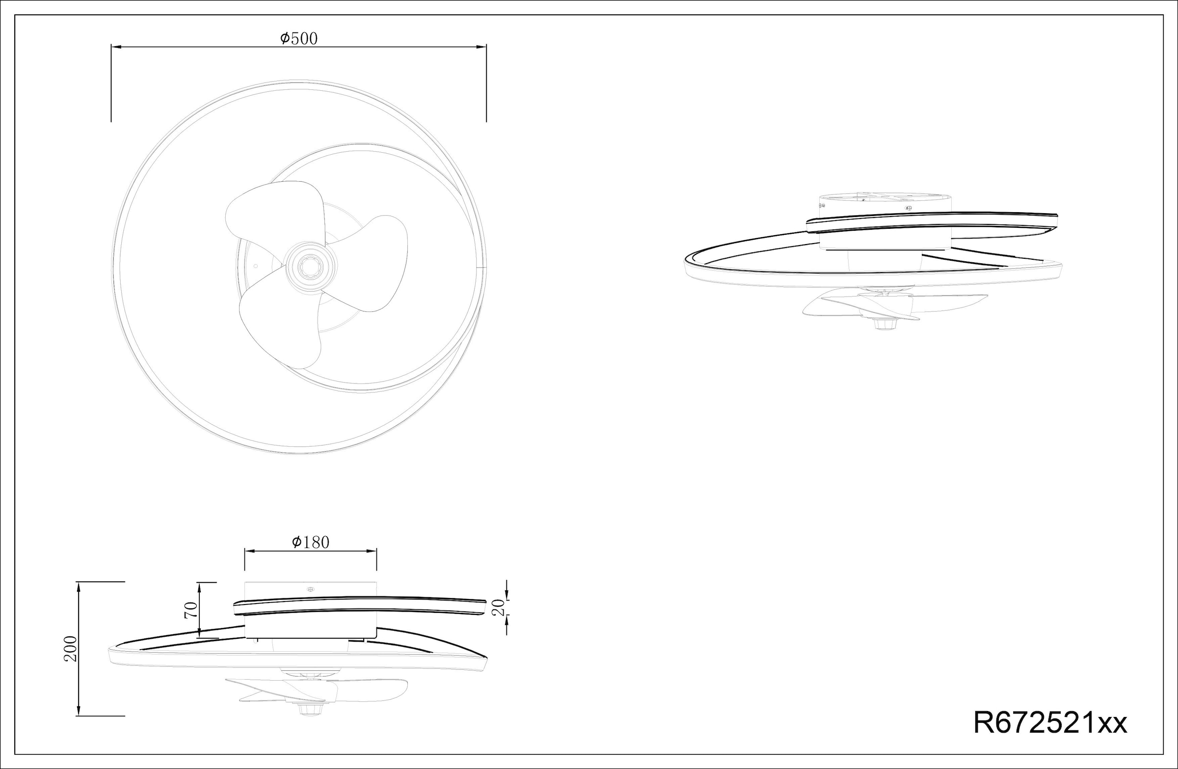 TRIO Leuchten LED Deckenleuchte »UMEA Deckenventilator mit Beleuchtung, Rotor schwenkbar, Fernbedienung«, 1 flammig-flammig, LED Ventilator dimmbar CCT Memory Nachtlicht Sommer- & Winterfunktion