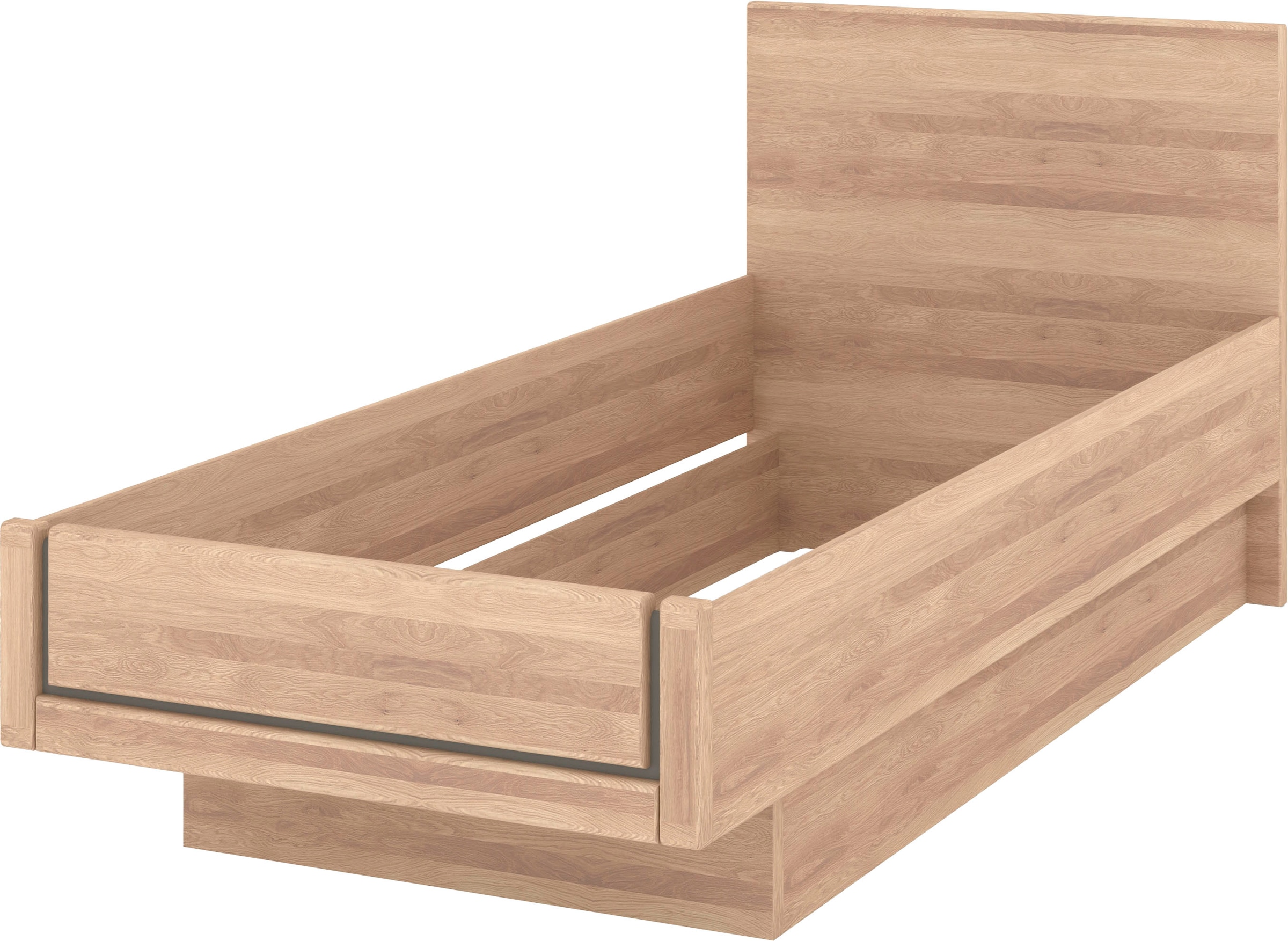 Musterring Holzbett »Sorrent, Bettgestell, Bettrahmen, teilmassiv Eiche«, (MADE IN GERMANY), Eiche teilmassiv, Liegehöhenverstellung, in schwebender Optik