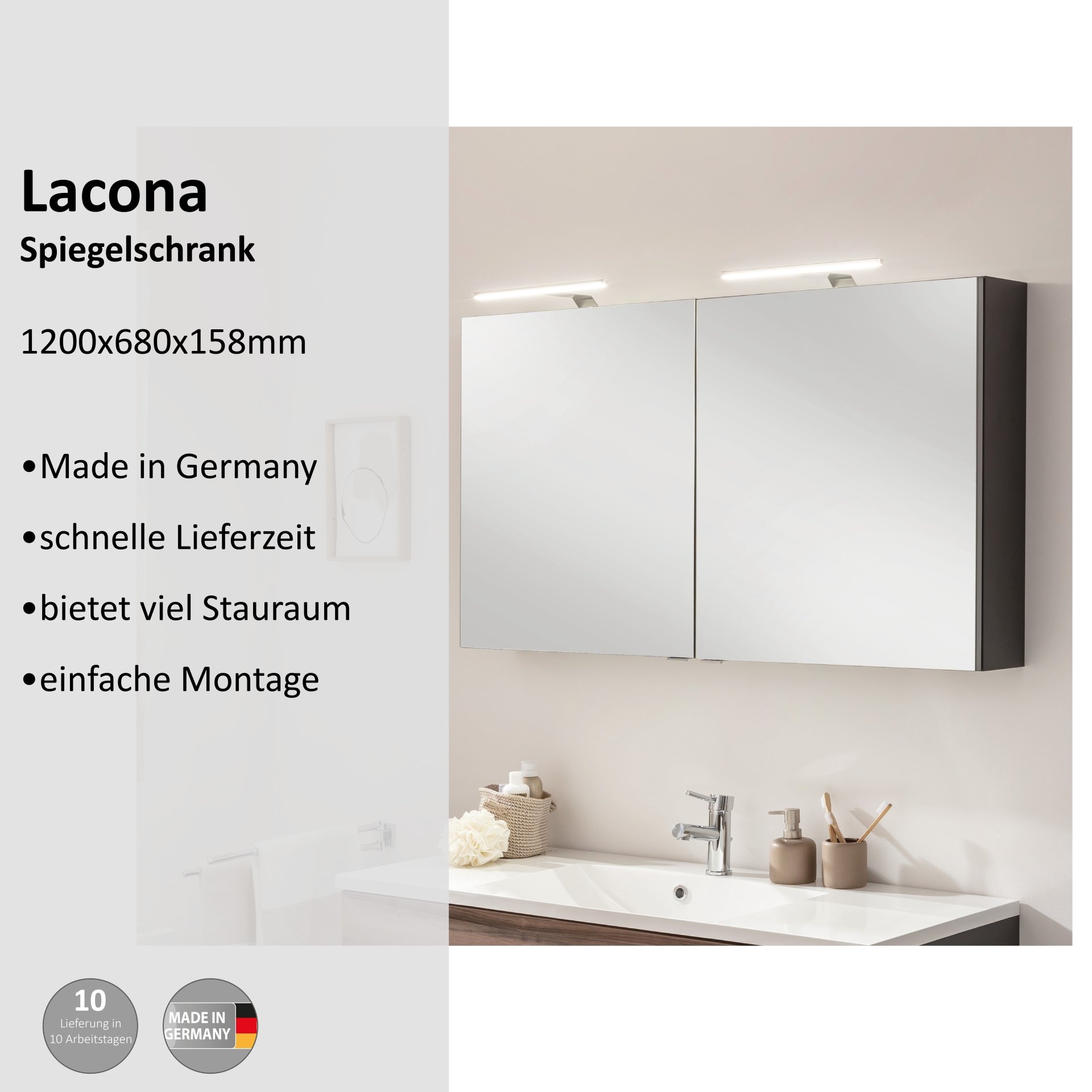 welltime Spiegelschrank »Lacona«