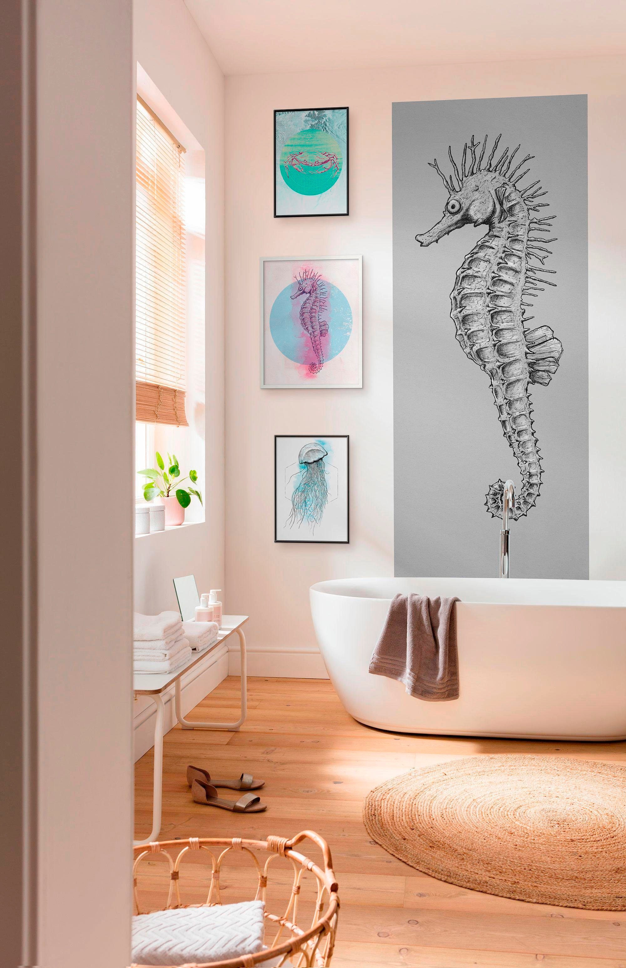 Komar Vliestapete »Digitaldruck Vlies - Seahorse Panel - Größe 100 x 250 cm«, bedruckt, Wohnzimmer, Schlafzimmer