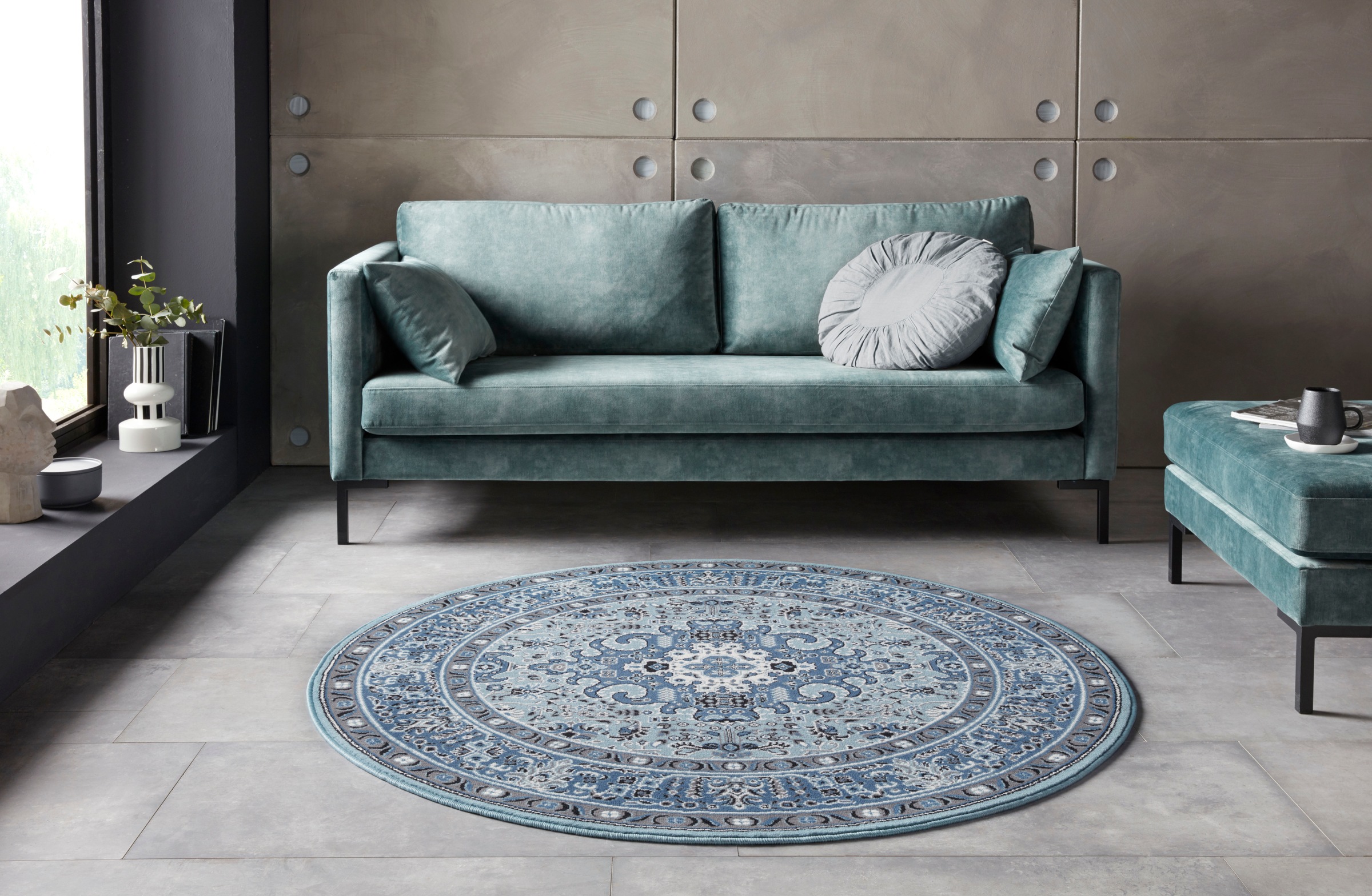 7. Bild von NOURISTAN Teppich »Skazar Isfahan«, rund, Kurzflor, Orient, Teppich, Vintage, Esszimmer, Wohnzimmer, Flur