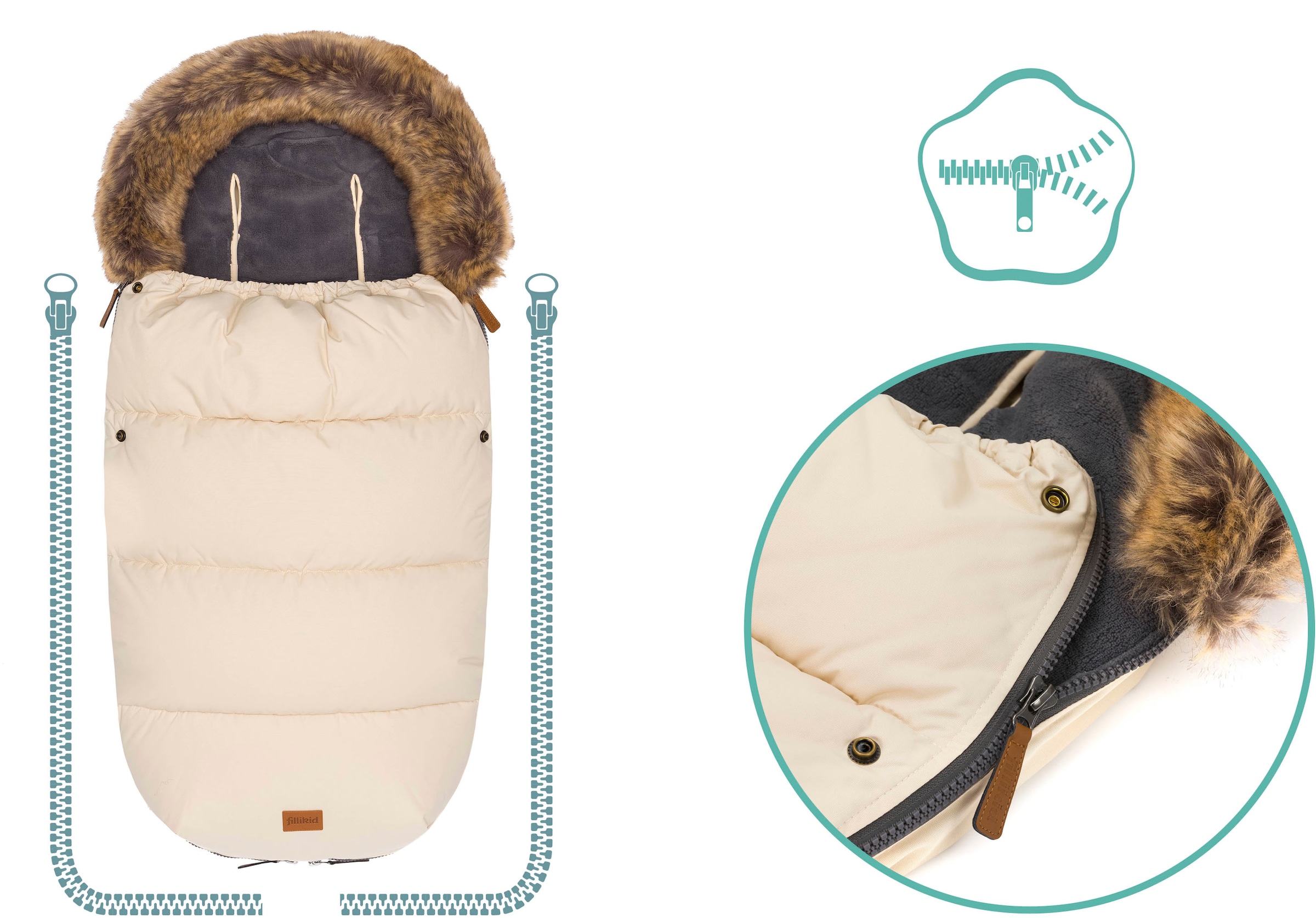 Fillikid Fußsack »Manaslu Winterfußsack, ivory«