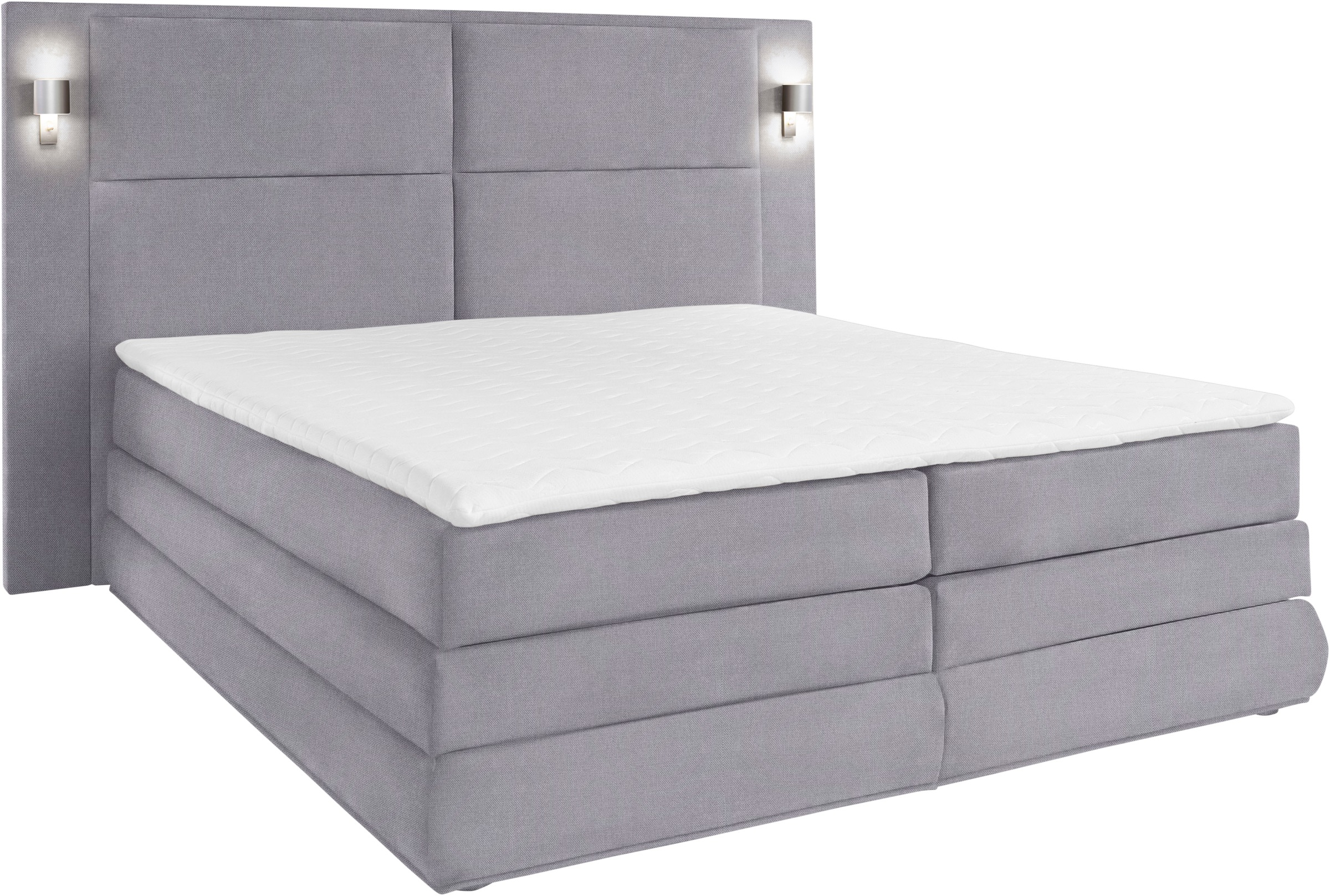 COLLECTION AB Boxspringbett »Copenhagen«, inklusive Bettkasten, Topper, wahlweise mit LED-Beleuchtung