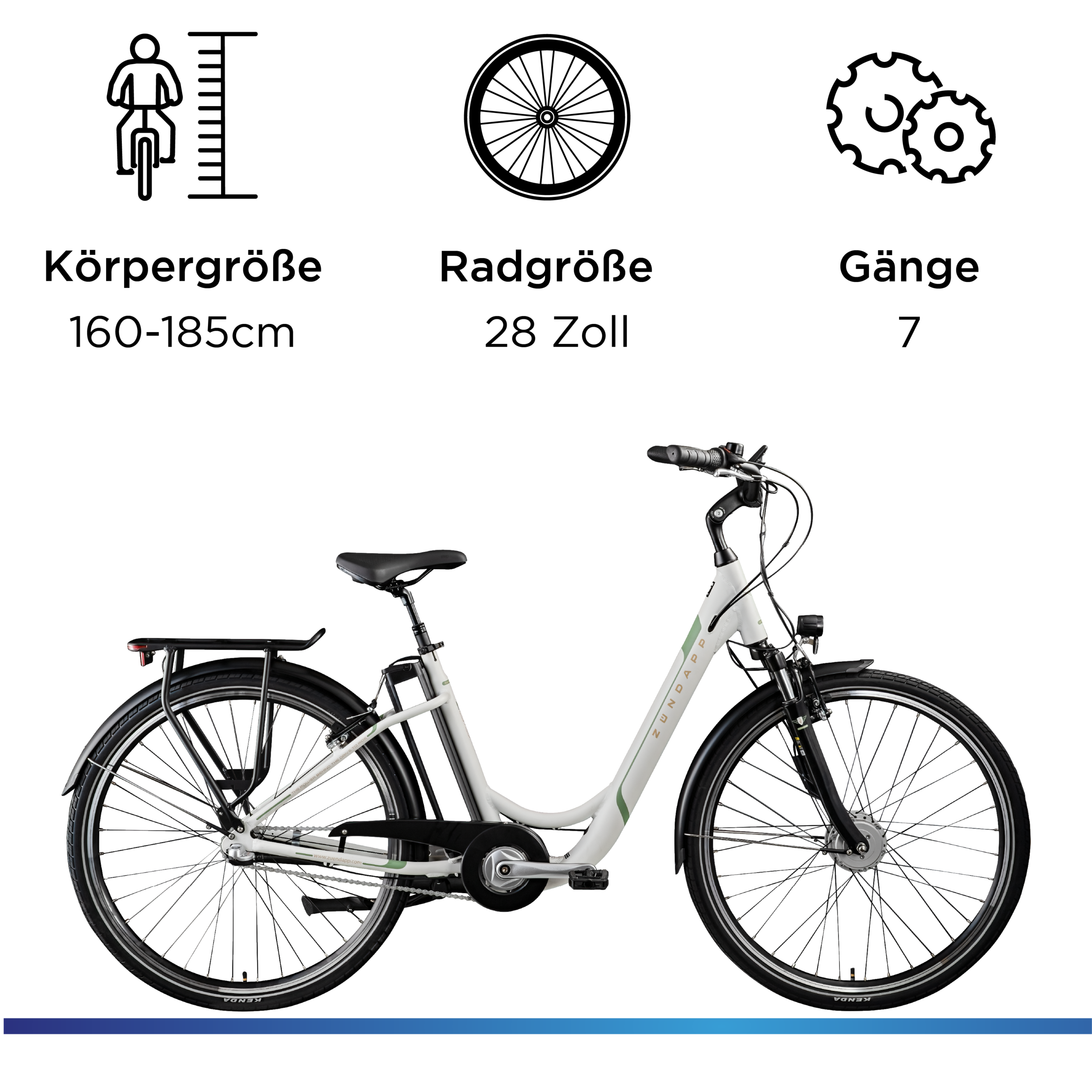Zündapp »Z510« 3 Gang Nabenschaltung Frontmotor 250 W E Bike 28 Zoll Damenfahrrad ab 155 cm mit 3 Gang Nabenschaltung