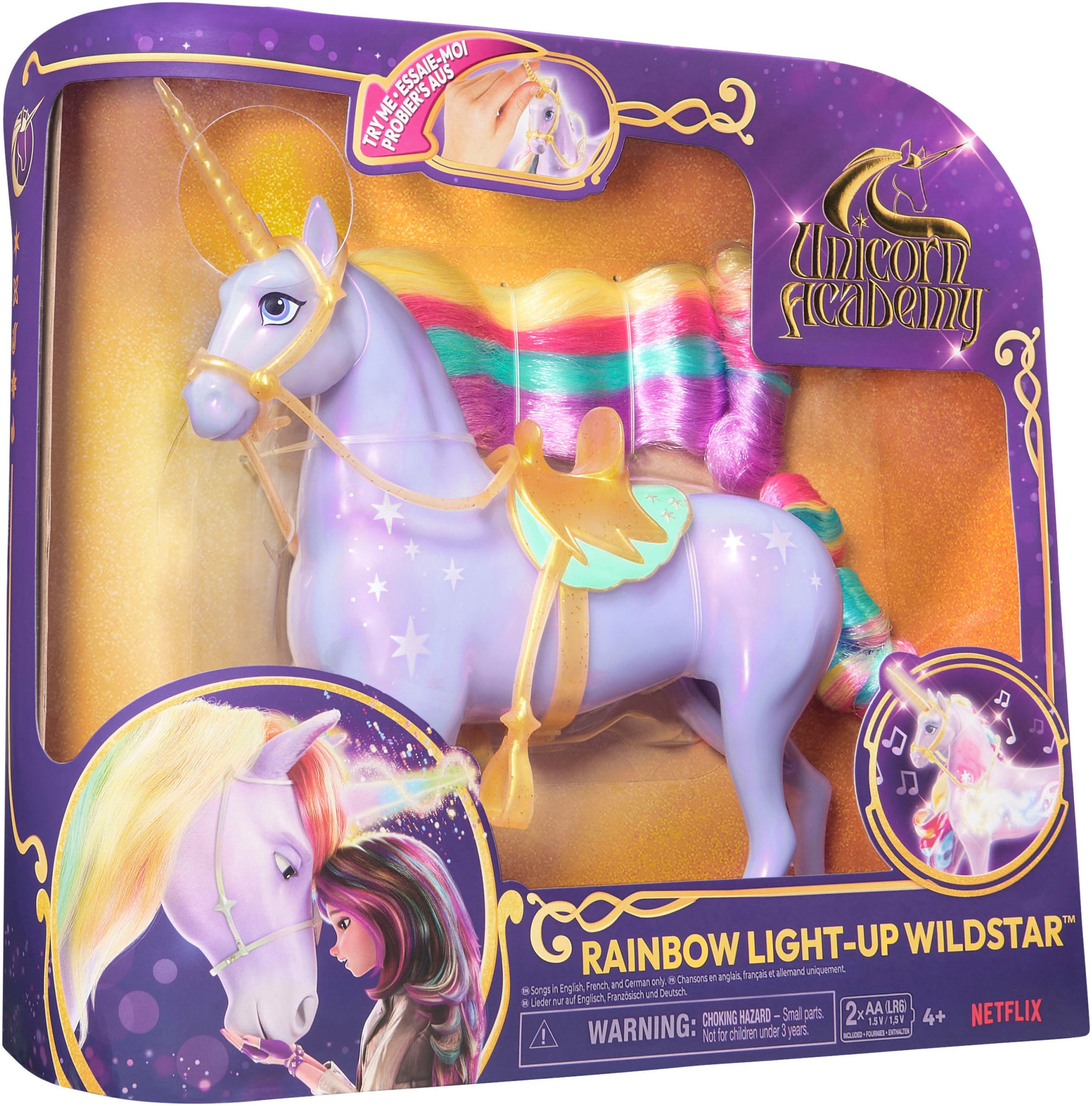Spin Master Anziehpuppe »Unicorn Academy - Interactive Rainbow Light-Up Wildstar«, mit Leuchteffekt