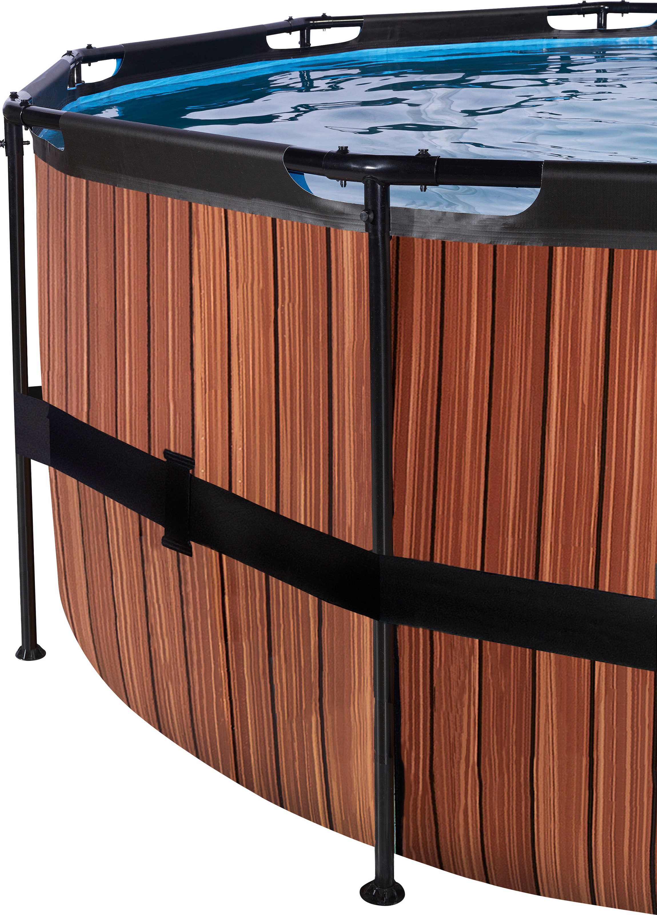 EXIT Framepool »inkl. Sicherheitsleiter«, (Set, 4 tlg.), ØxH: 488x122 cm, mit Kartuschenfilteranlage und Filterkartusche