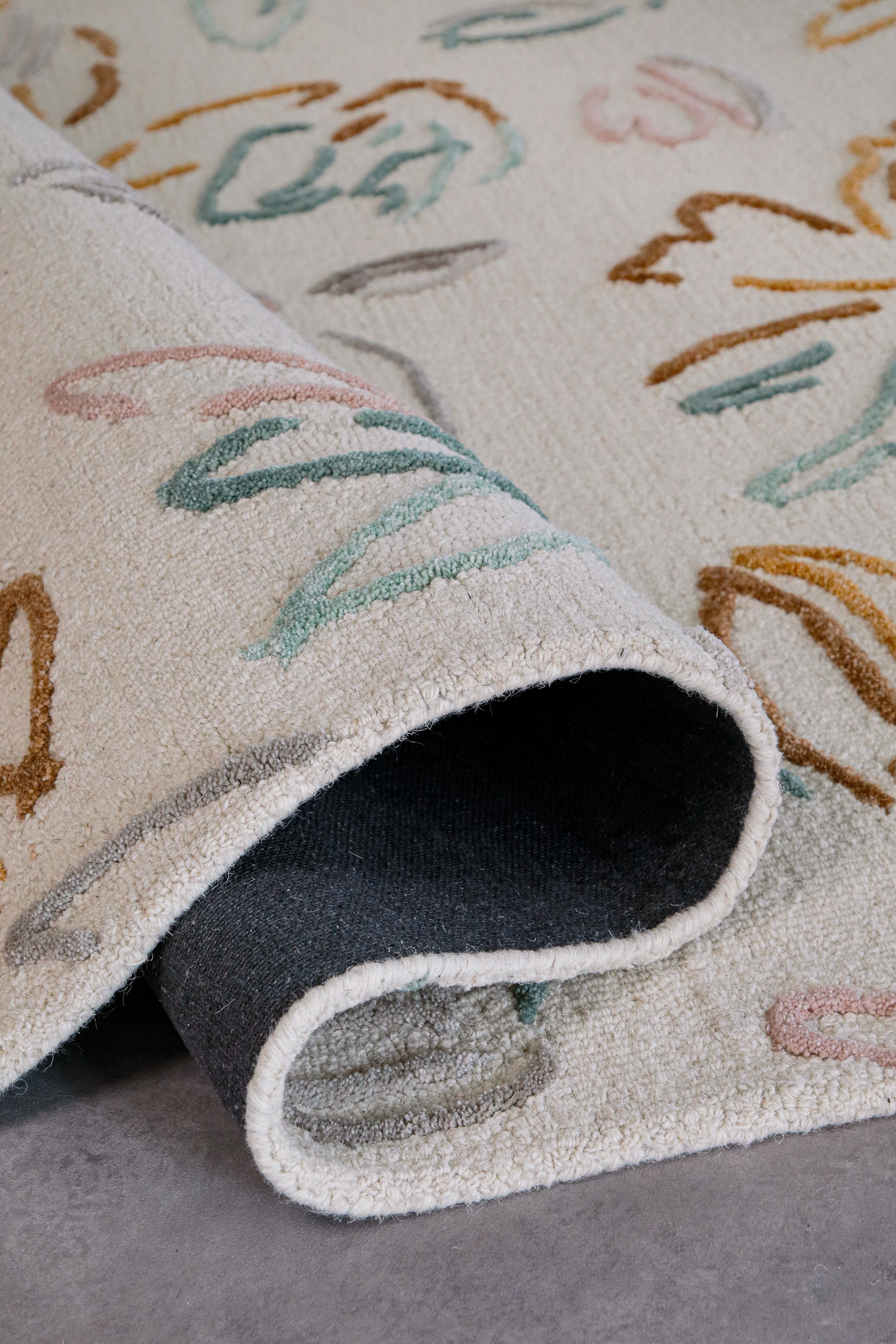 Wecon home Teppich »Vee« rechteckig 10 mm Höhe Wollteppich, floral, hochwertig, pflegeleicht, modern, handgetuftet