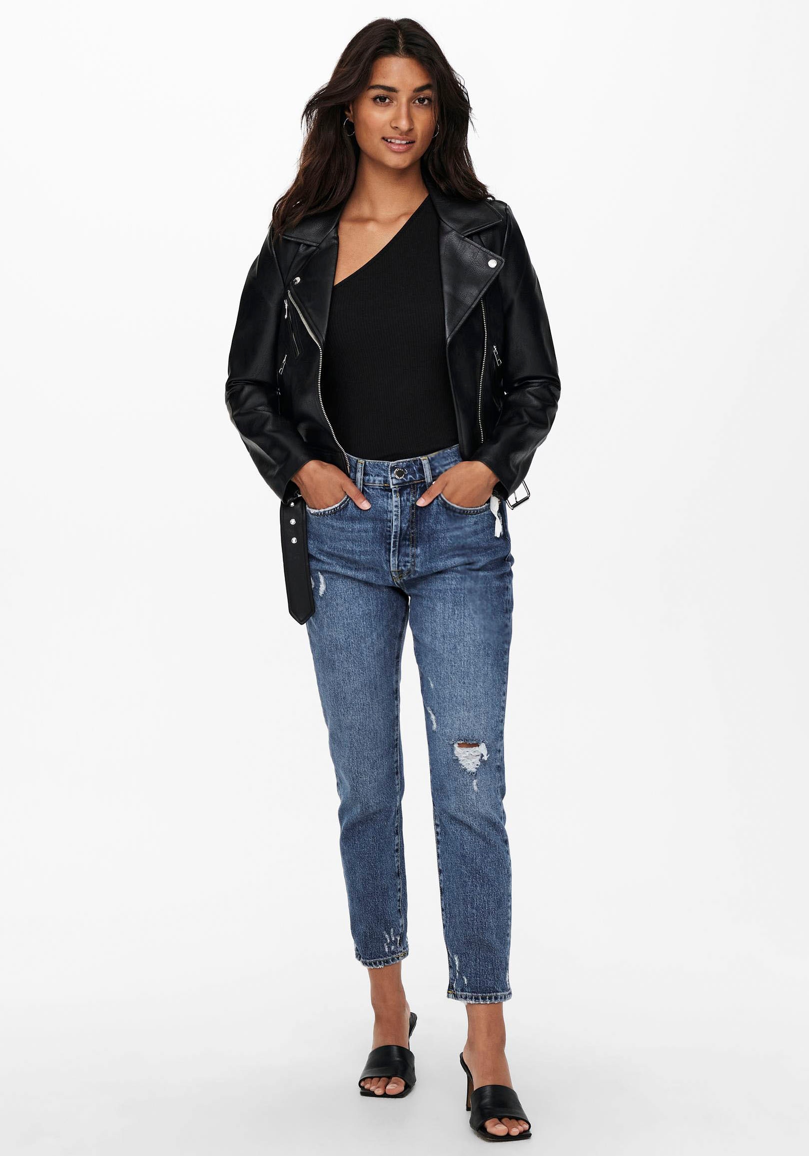 ONLY Lederimitatjacke »ONLVERA FAUX LEATHER BIKER CC OTW«, mit Biker Details