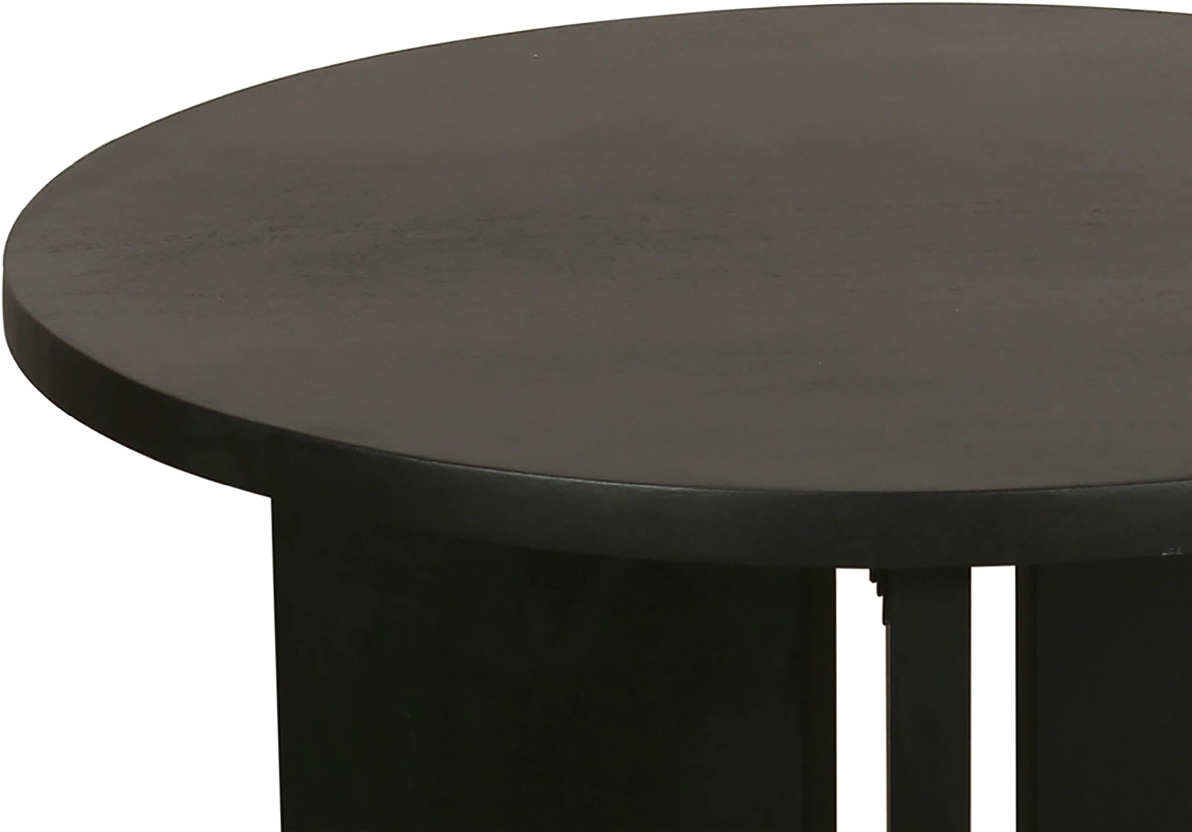 byLIVING Couchtisch »Round«, (1 St.), aus 2,5cm starkem Massivholz schwarz, einzeln oder im Set stellbar