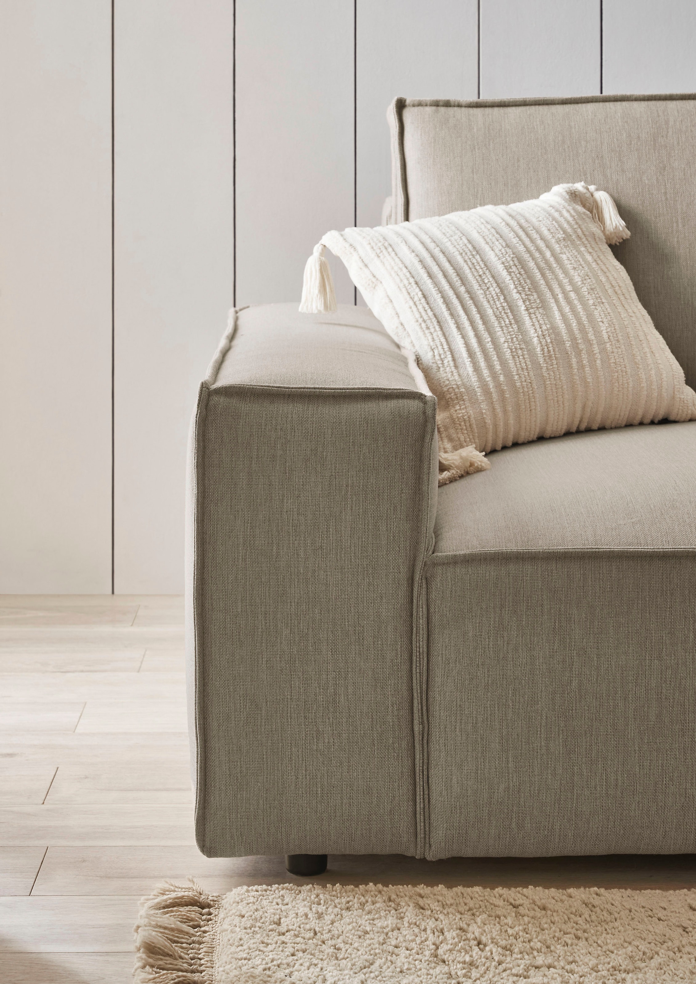 Home affaire Polsterecke »NEU: SHERWOOD XXL tief, L-Form mit Schlaffunktion, Big-Sofa mit Hocker« stellbar zum Schlafsofa (Krokodilverbinder), Cord, Leinenoptik,