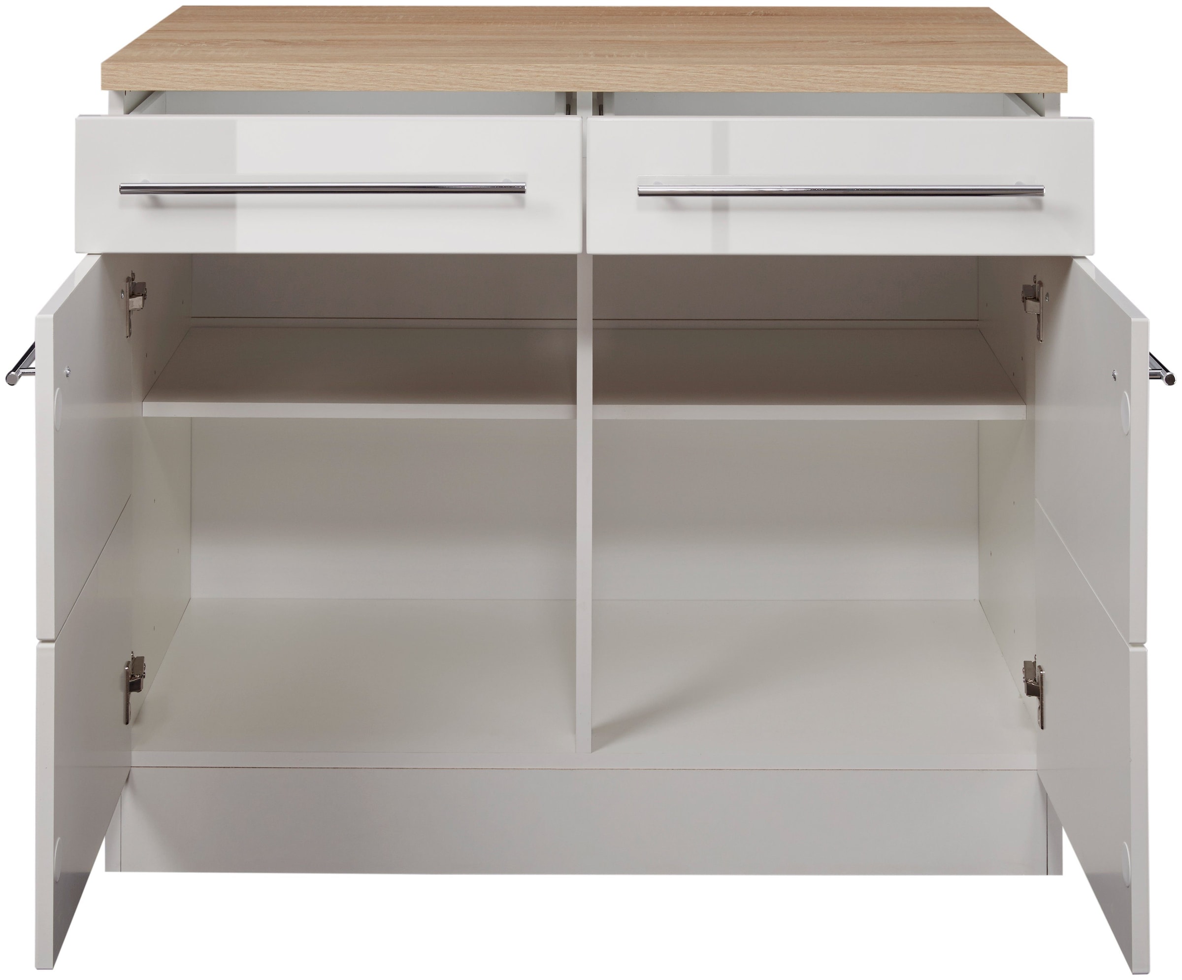 KOCHSTATION Unterschrank »KS-Wien«, Breite 100 cm, 2 Türen, 2 Schubkästen, für viel Stauraum