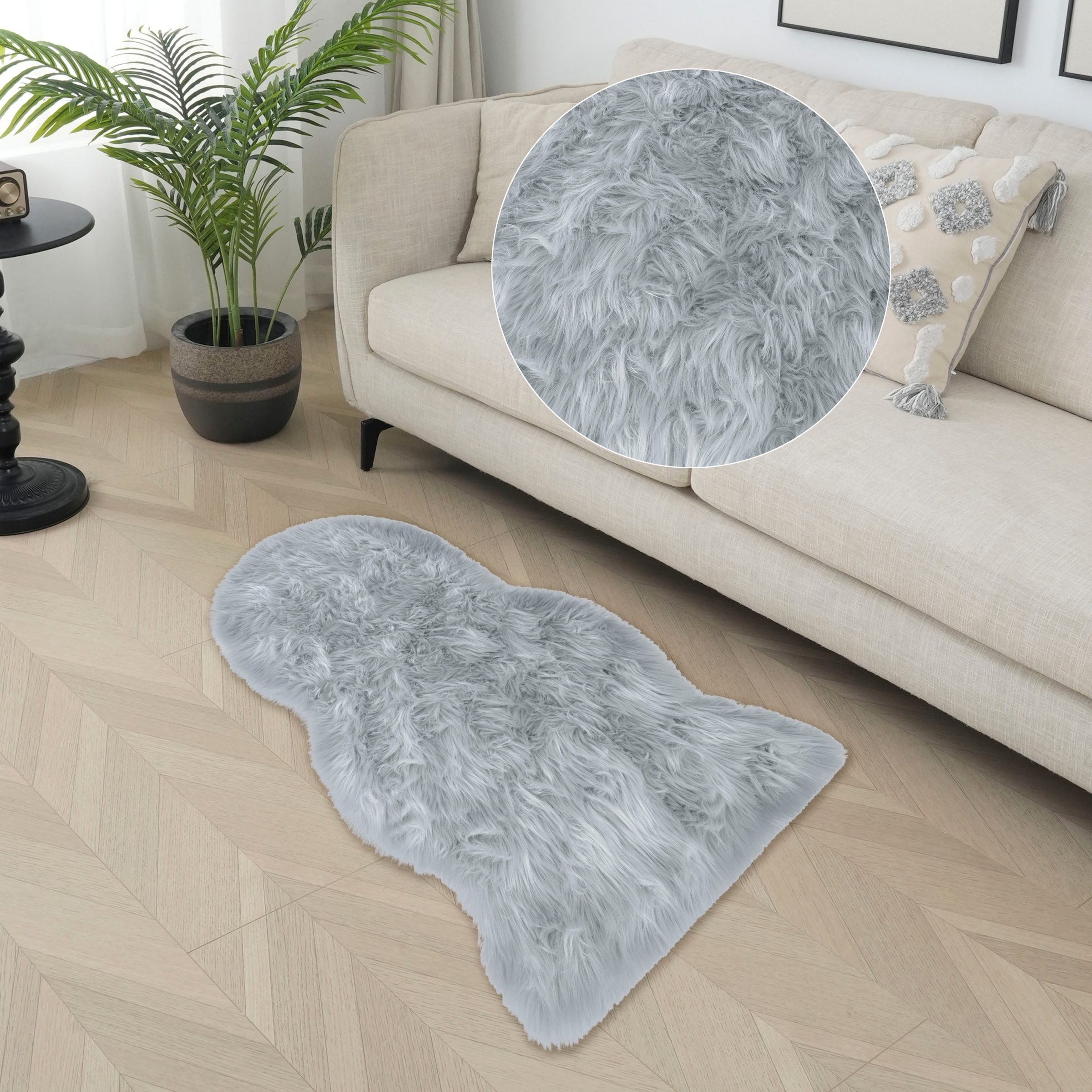 my home Hochflor-Teppich »Kalua, verschiedene Formen«, rechteckig, 60 mm Hö günstig online kaufen