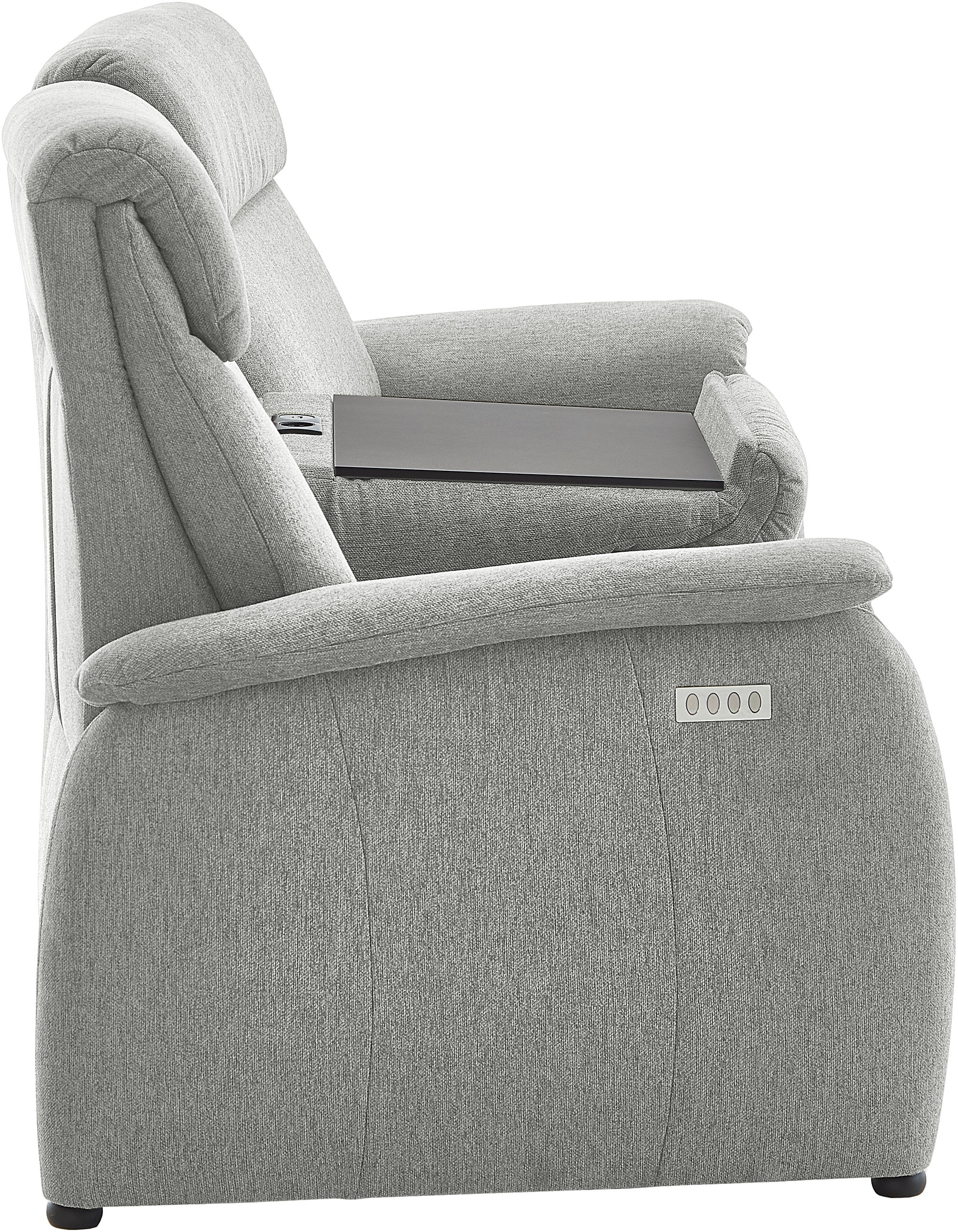 Home affaire 3-Sitzer »Turin Sofa mit elektrischer Relaxfunktion, Breite 226 cm« inkl. Tisch, USB & Steckdose, Federkern & pflegeleichtem Bezug