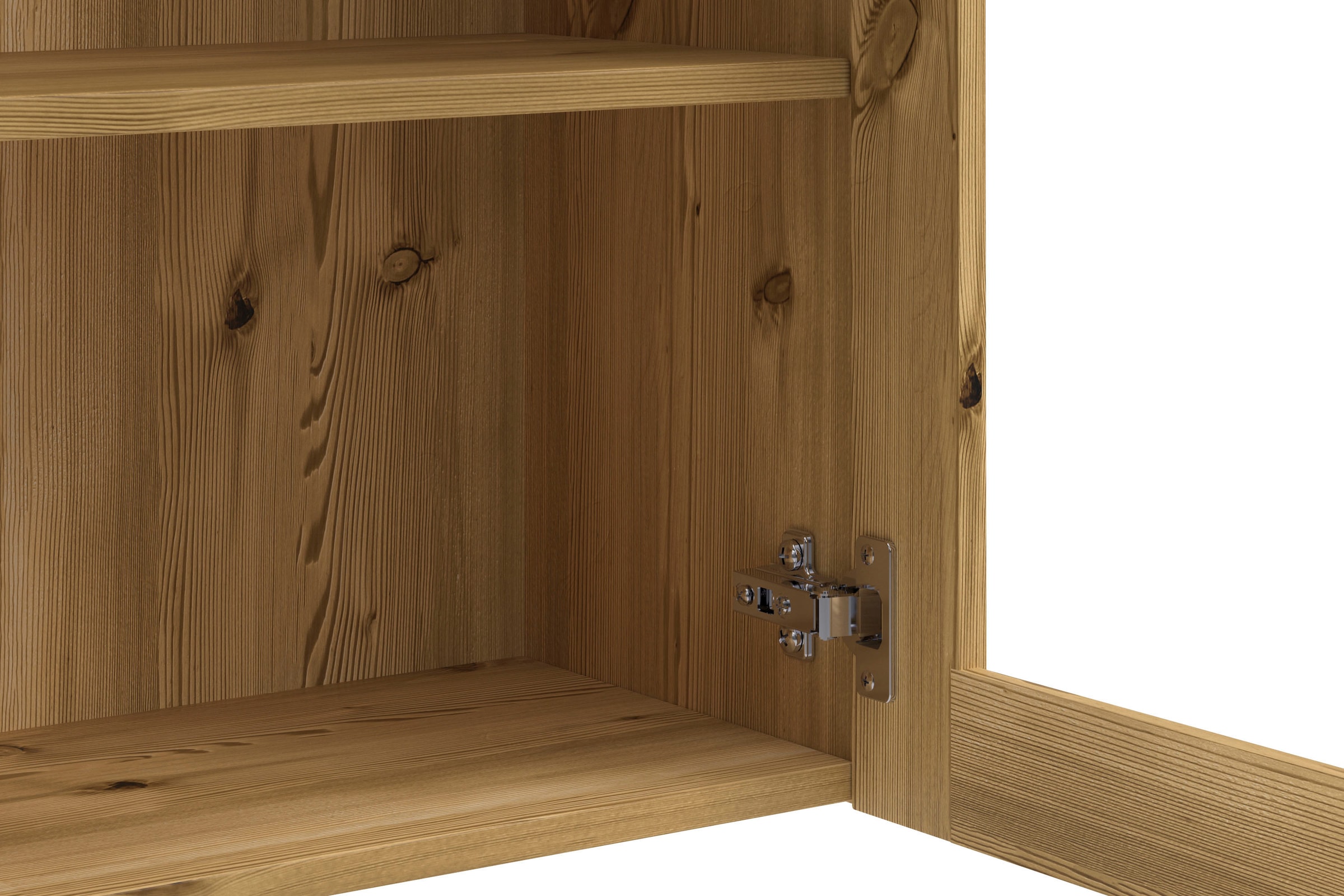 KOCHSTATION Hängeschrank »KS-Osby«, (1 St.), Kiefer massiv, Breite 50 cm, Tür mit Glaseinsatz
