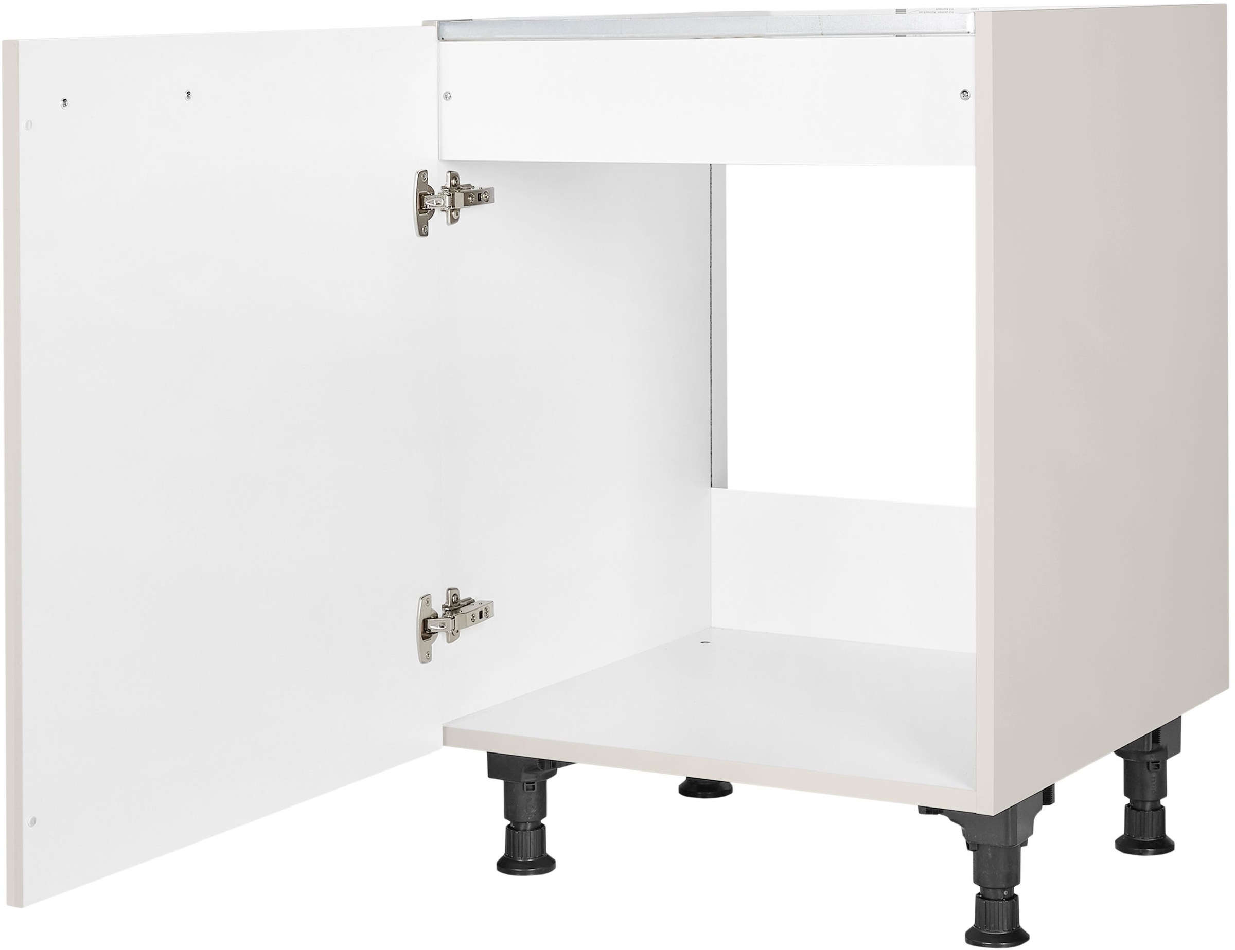 nobilia® Spülenschrank »"Flash", Ausrichtung wählbar, vormontiert, in den Breiten«, 45 und 60 cm, mit höhenverstellbaren Sockelfüßen