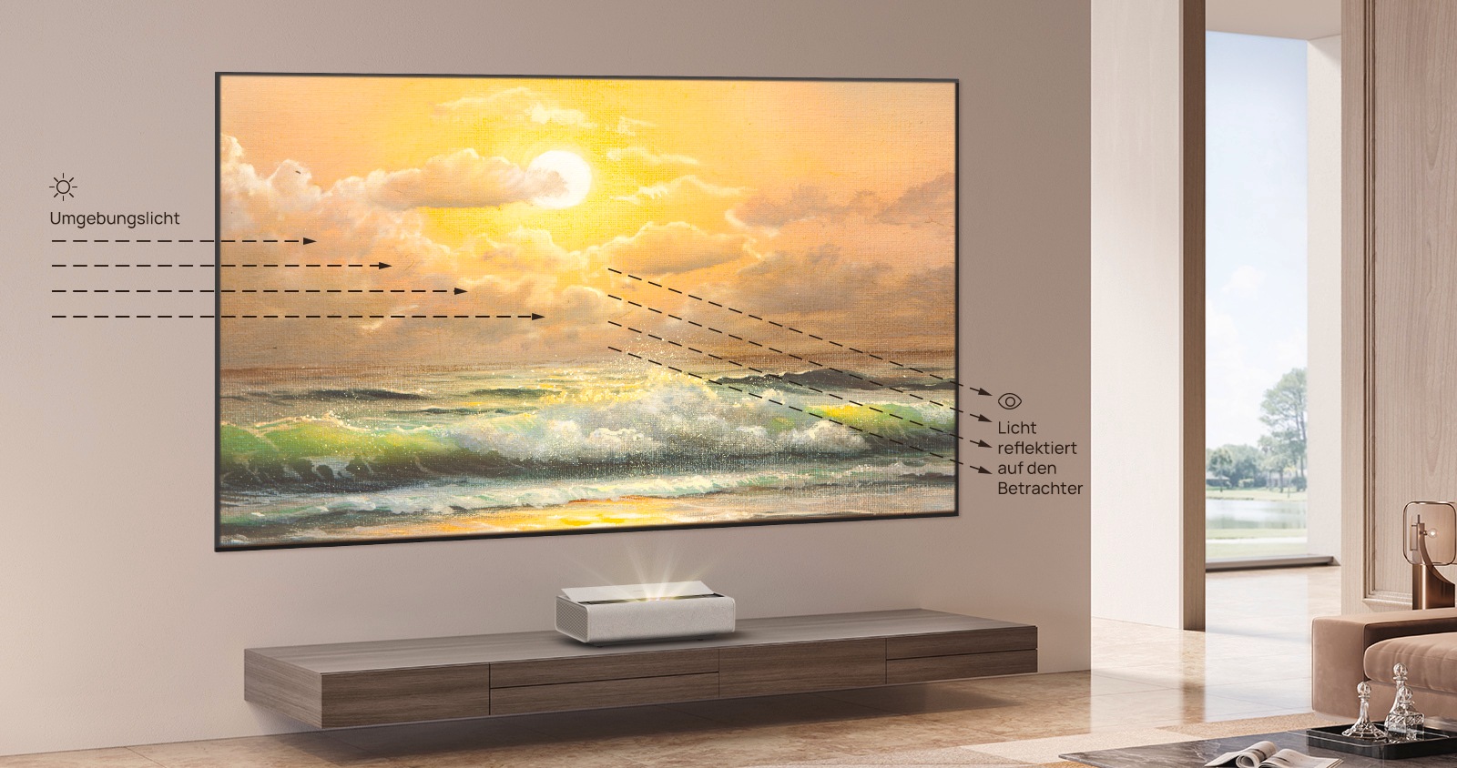 XGIMI Faltrahmenleinwand »100 UST ALR Screen«, 1,4-fache Helligkeitssteigerung