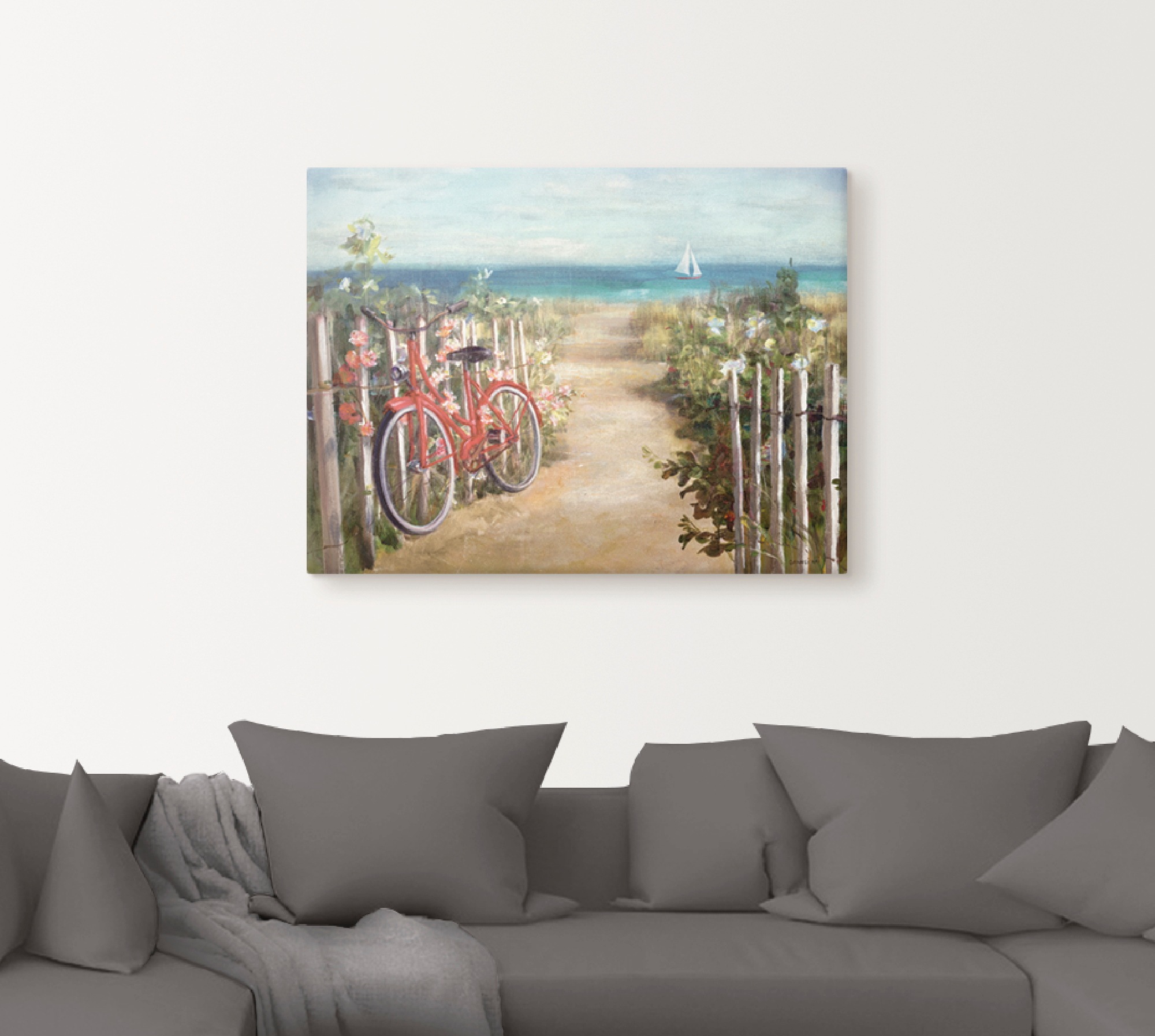 Artland Wandbild »Sommerfahrt« Fahrräder 1 Stk. tlg. als Leinwandbild, Post günstig online kaufen