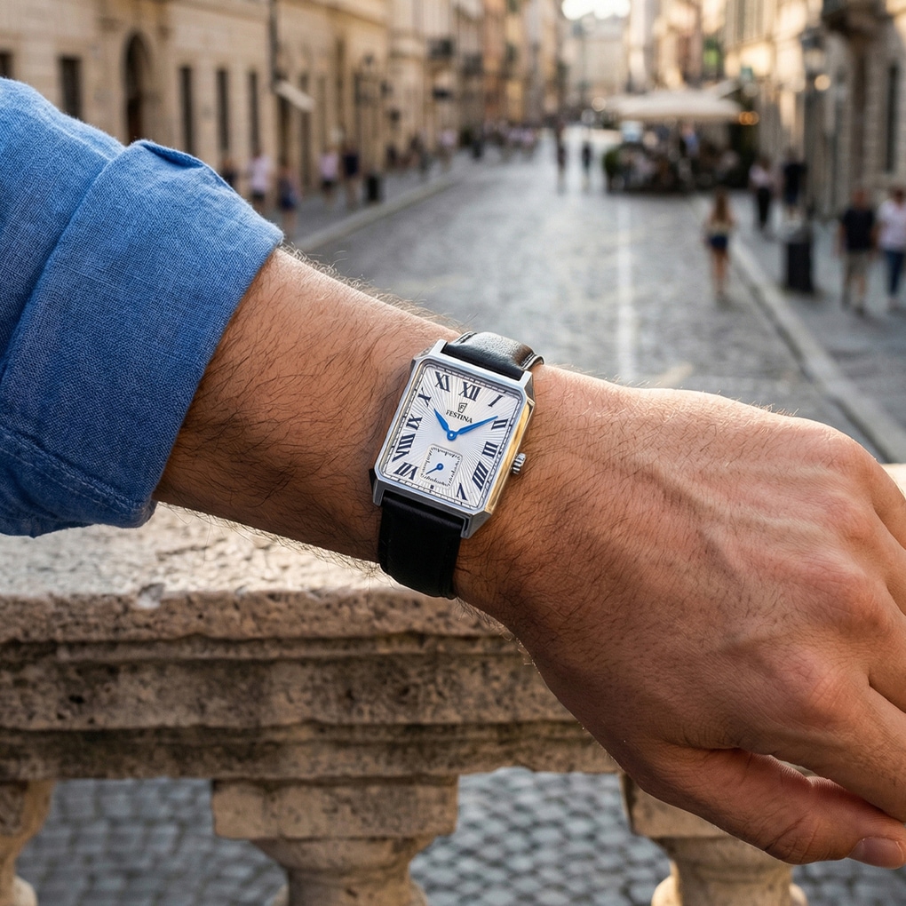 Festina Quarzuhr »On the Square« Armbanduhr, Damenuhr, Herrenuhr, Lederarmband, analog
