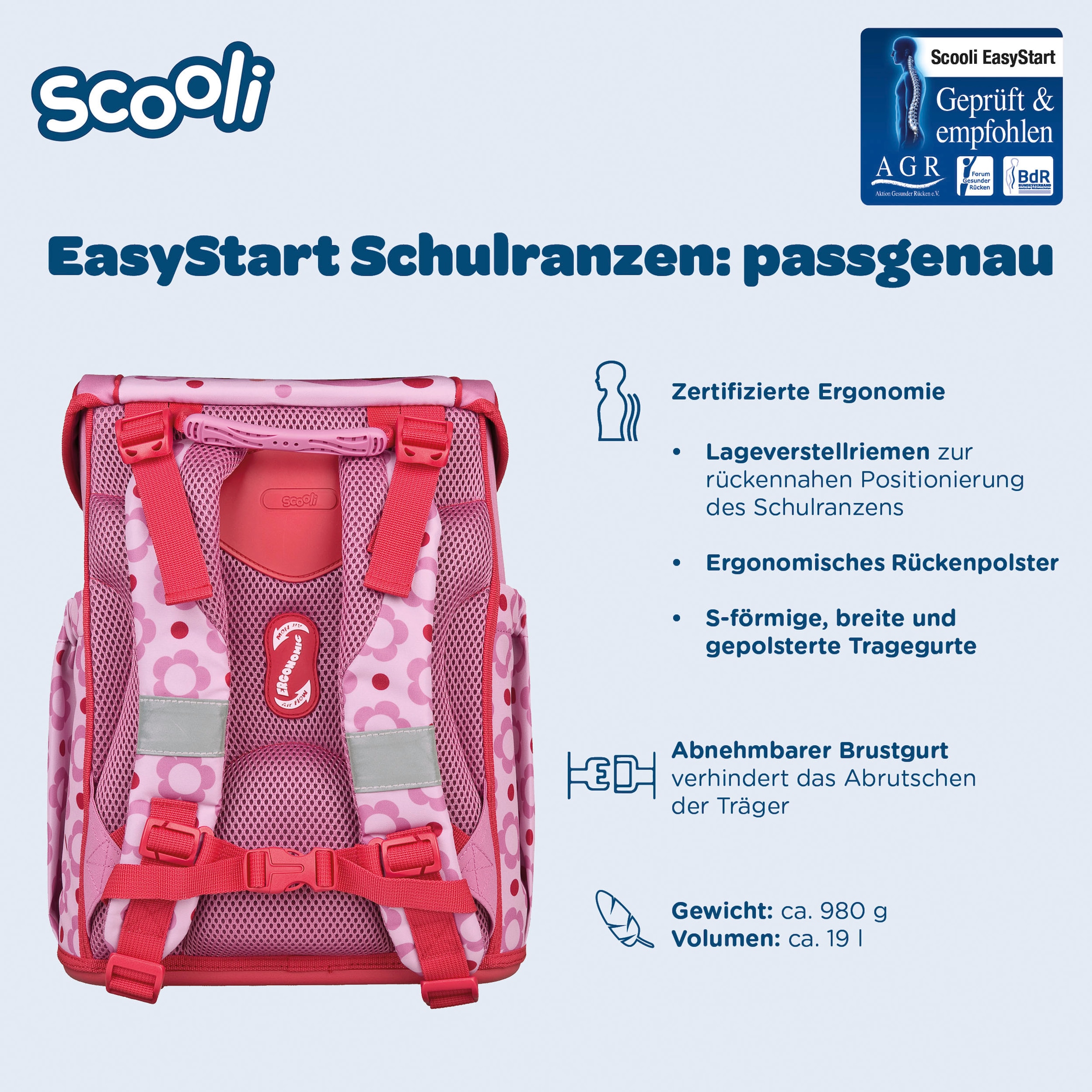 Scooli Schulranzen »Easy Start« Reflektoren