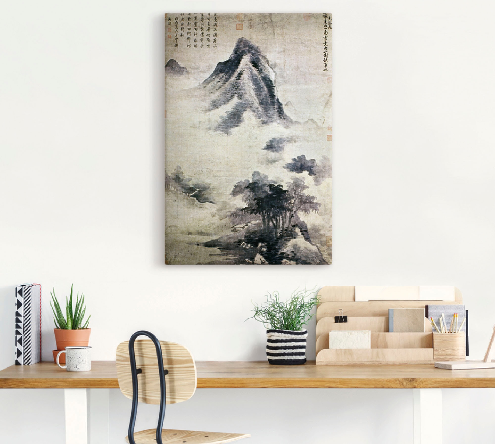 Artland Leinwandbild »Landschaft nach dem Regen, 13.-14.JH«, Berge, (1 St.), auf Keilrahmen gespannt