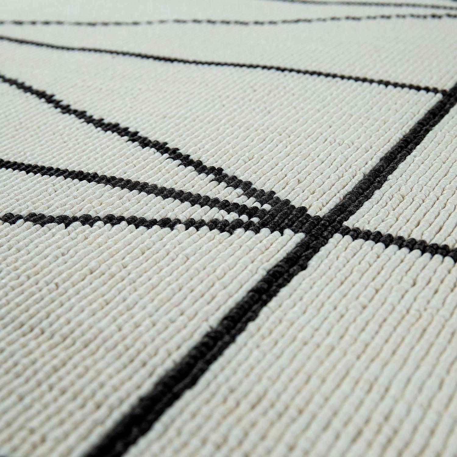 Paco Home Teppich »Brugge 224«, rechteckig, 4 mm Höhe, Flachgewebe, modernes gemetrisches Muster, In- und Outdoor geeignet