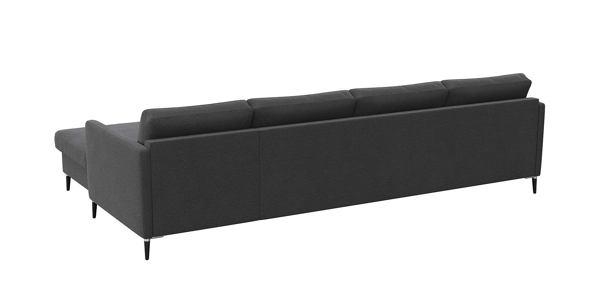 FLEXLUX Ecksofa »Fiore, L-Form, bequem und komfortabel durch hochwertigem Sitzaufbau«, schmale Armlehnen, Kaltschaum, Füße Alu+schwarz