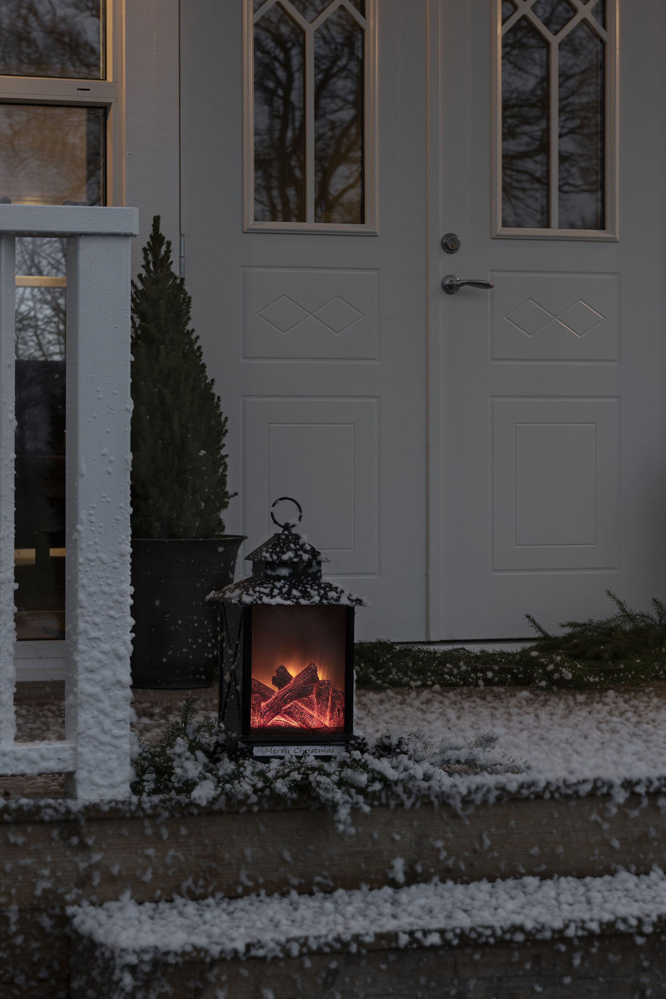 LED Laterne KONSTSMIDE, schwarz, B:24,5cm H:42cm L:24,5cm T:24,5cm, Leuchten, LED Laterne, LED Laterne, groß, Kamin