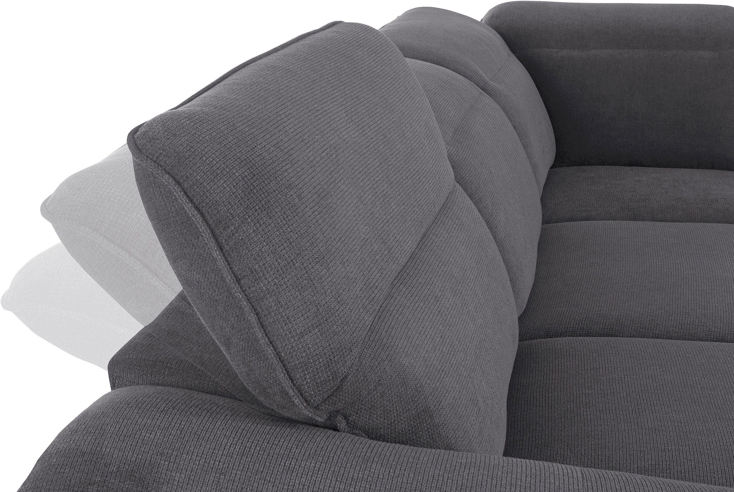COTTA Polstergarnitur »Teresa L-Form«, (Set), Set bestehend aus: Ecksofa mit Kopfteilverstellung & Hocker