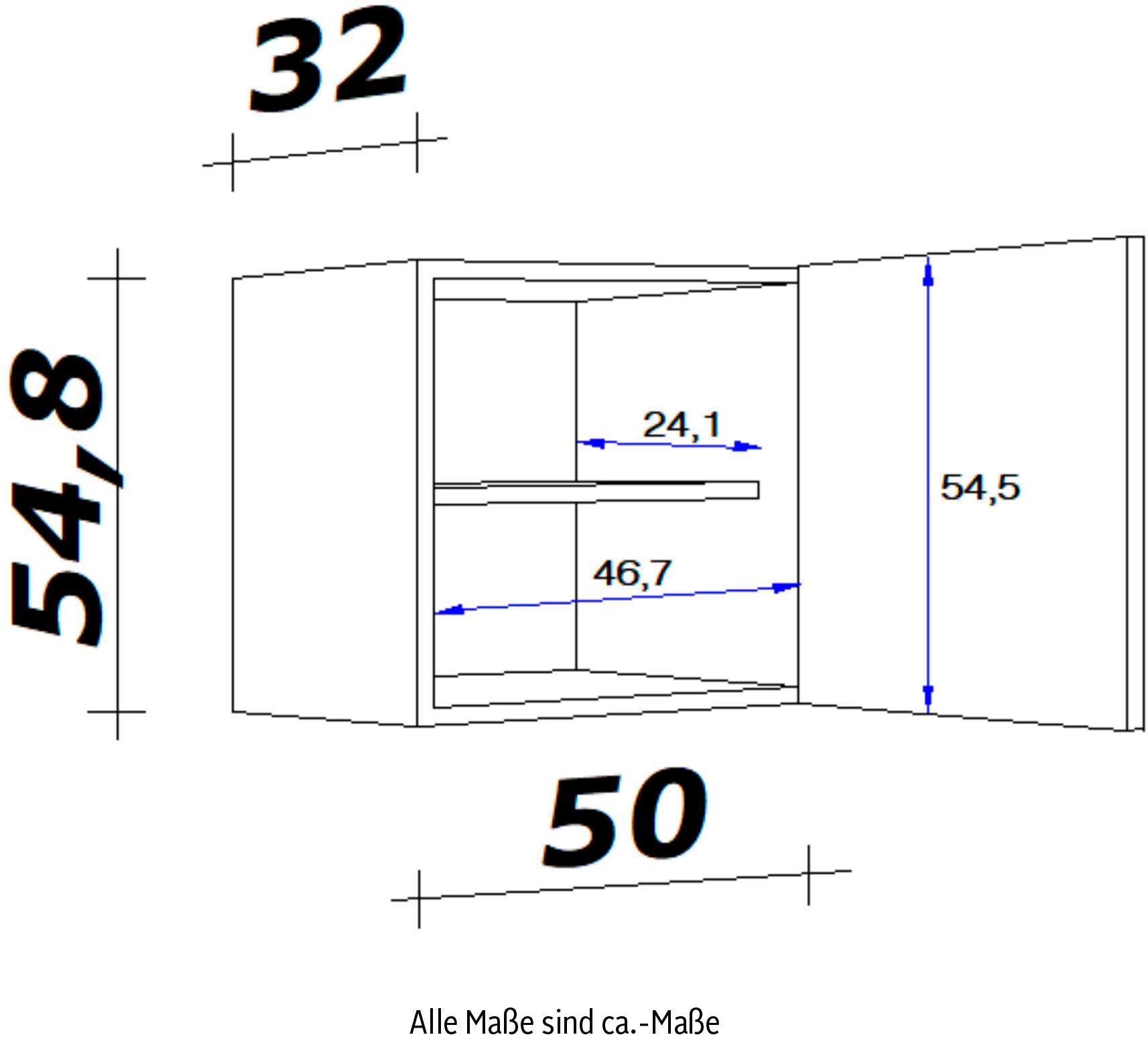 Flex-Well Hängeschrank »Florenz«, (B x H x T) 50 x 54,8 x 32 cm