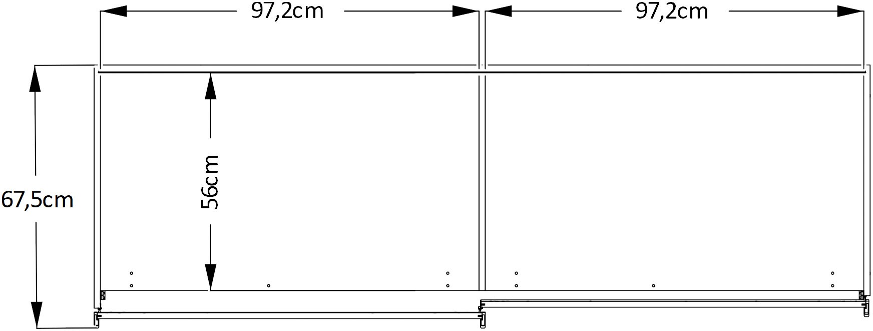 STAUD Schwebetürenschrank »Includo Glas, Made in Germany«