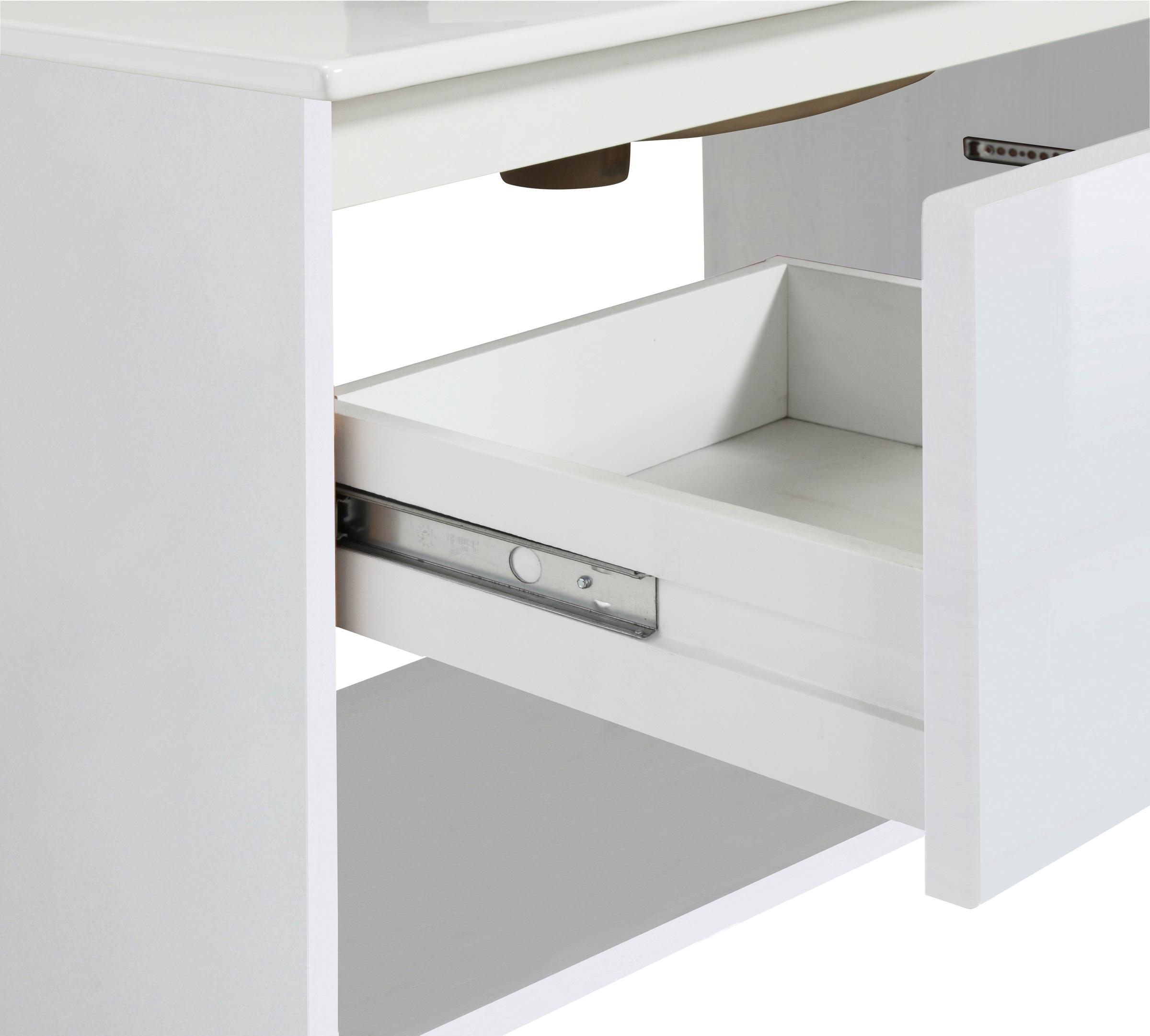 welltime Waschtisch »Trento Light, 60cm, 80cm, 100cm, Keramik-Auflagebecken«, 1 Auzug und 1 offenes Fach